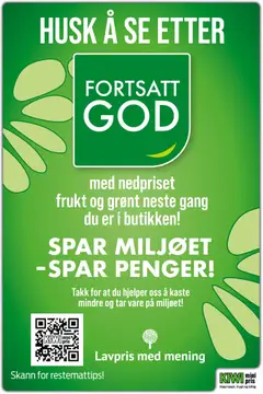 Forhåndsvisning av FORTSATT GOD med nedpriset frukt og grønt, Nedpriset frukt og grønt for å spare miljøet og penger. gyldig fra 27.10.2025 | Side: 32 | Produkter: Kiwi