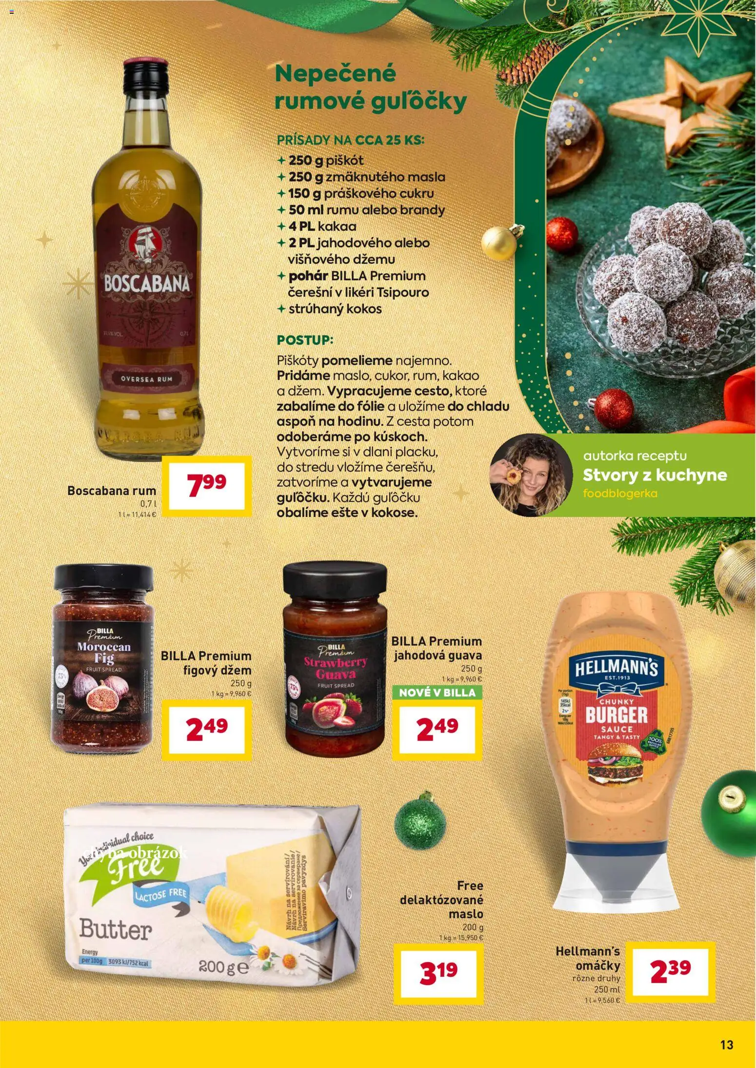 Nové Billa akcie – leták je platný od 10.12.2025 | Strana: 13 | Produkty: Maslo, Kuchyne, Brandy, Rum
