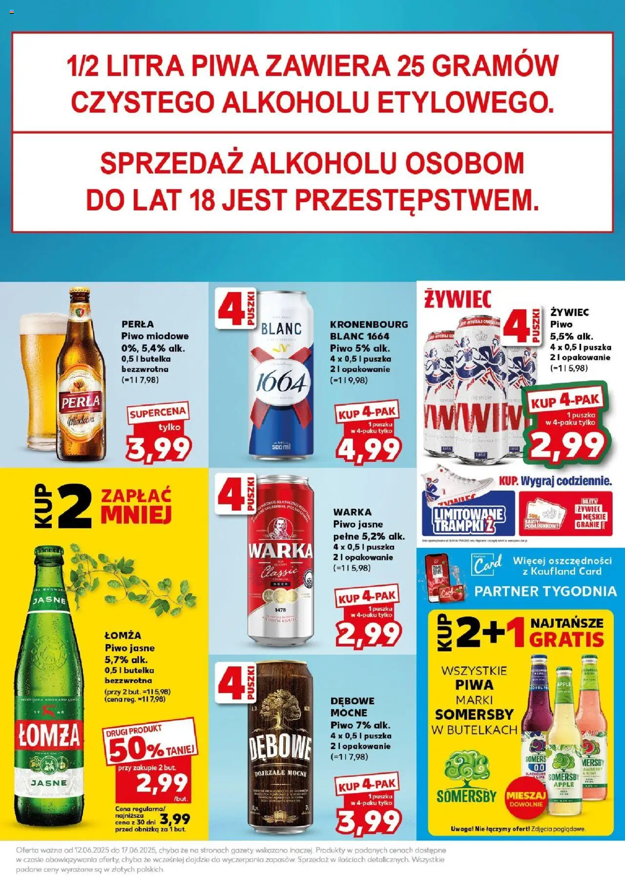 Kaufland gazetka - Super Sobota od 14.06.2025 | Strona: 25 | Produkty: Trampki, Piwo, Somersby, Kiwi