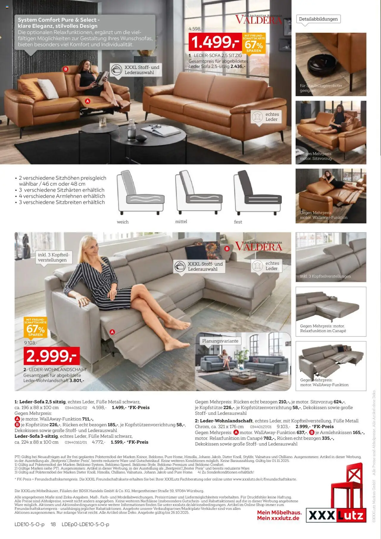 XXXL Lutz Polster Spezial – gültig ab 12.10.2025 | Seite: 18 | Produkte: Ledersofa, Sofa