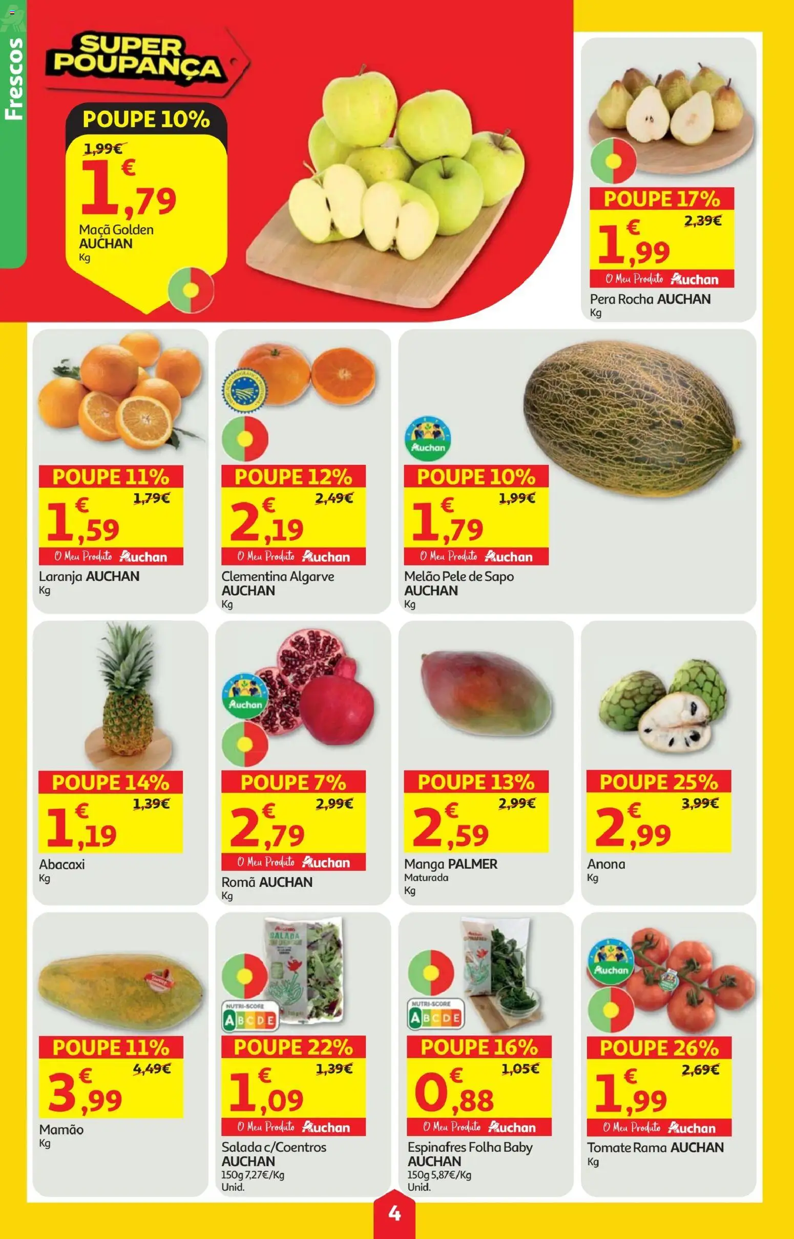 Minipreço folheto │ válido de 13.11.2025 | Página: 4 | Produtos: Espinafres, Tomate, Abacaxi, Salada
