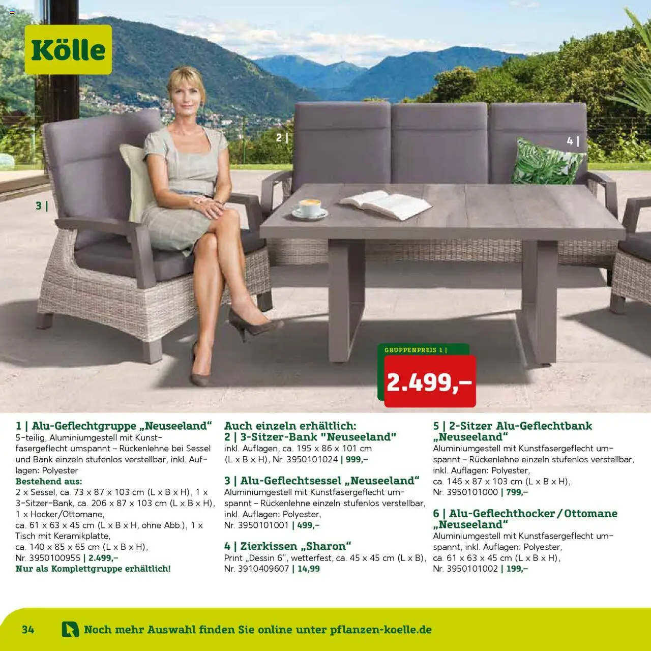 Pflanzen-Kölle Gartenmöbel Katalog 2025 – gültig ab 22.01.2025 | Seite: 34 | Produkte: Sessel, Tisch