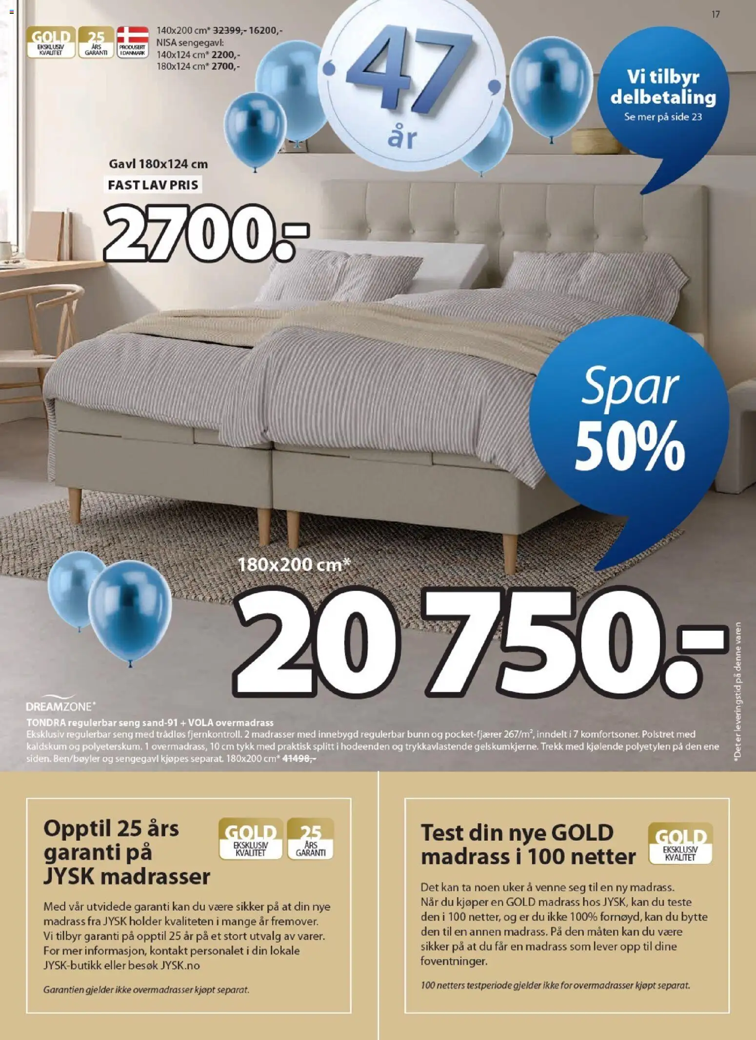 {H1} | Side: 17 | Produkter: Kontakt, Суміш дитяча, Madrass, Sengegavl