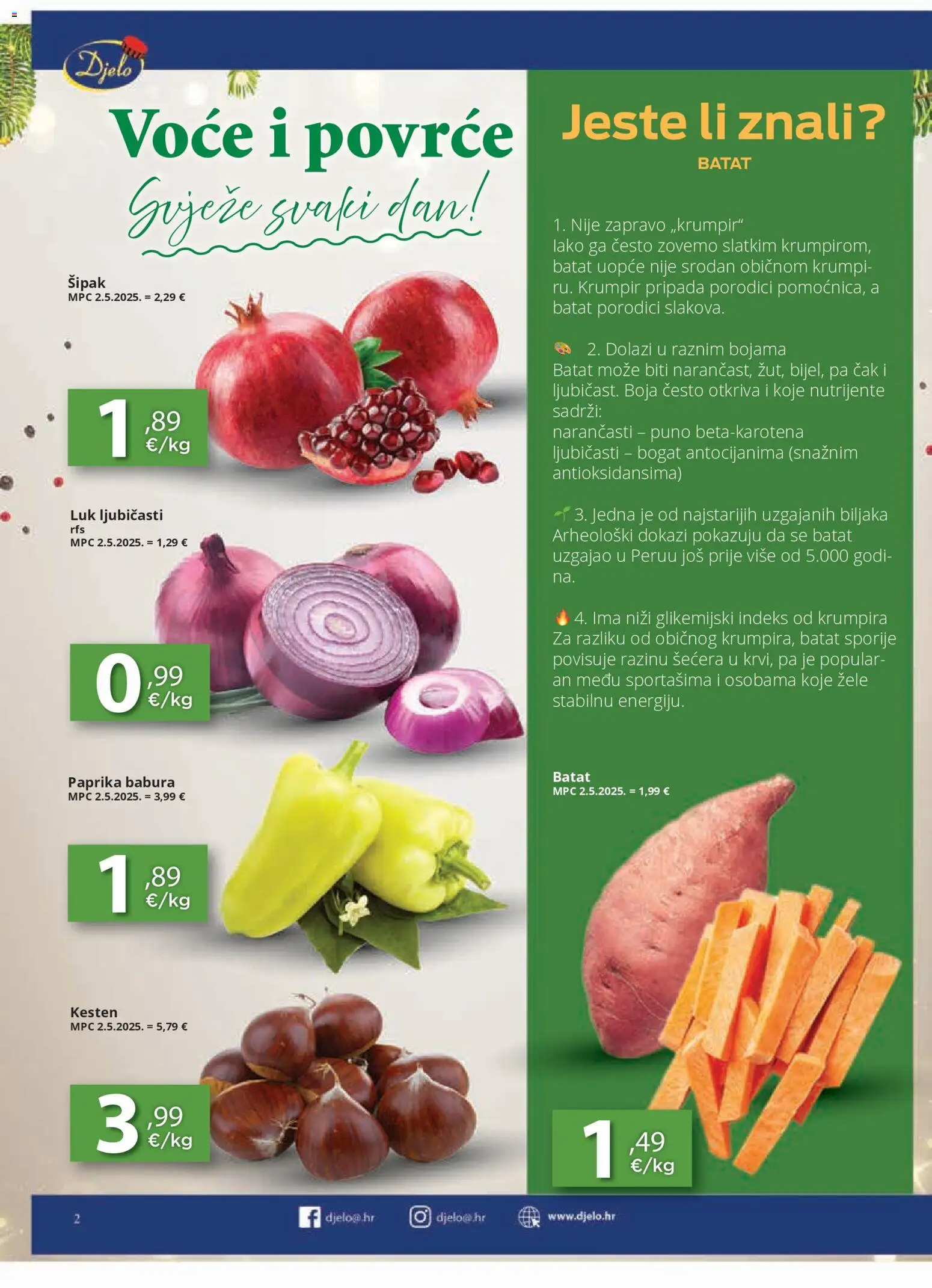 Djelo katalog | vrijedi od 10.12.2025 | Stranica: 2 | Proizvodi: Kesten, Krumpir, Luk, Voće