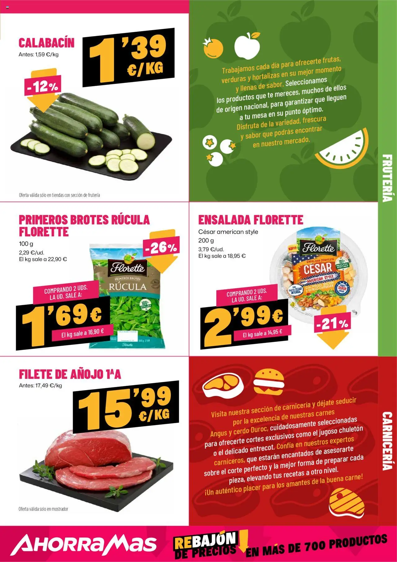 AhorraMas folleto │ válido desde el 07.08.2025 | Página: 5 | Productos: Calabacín, Cerdo, Ensalada, Filete
