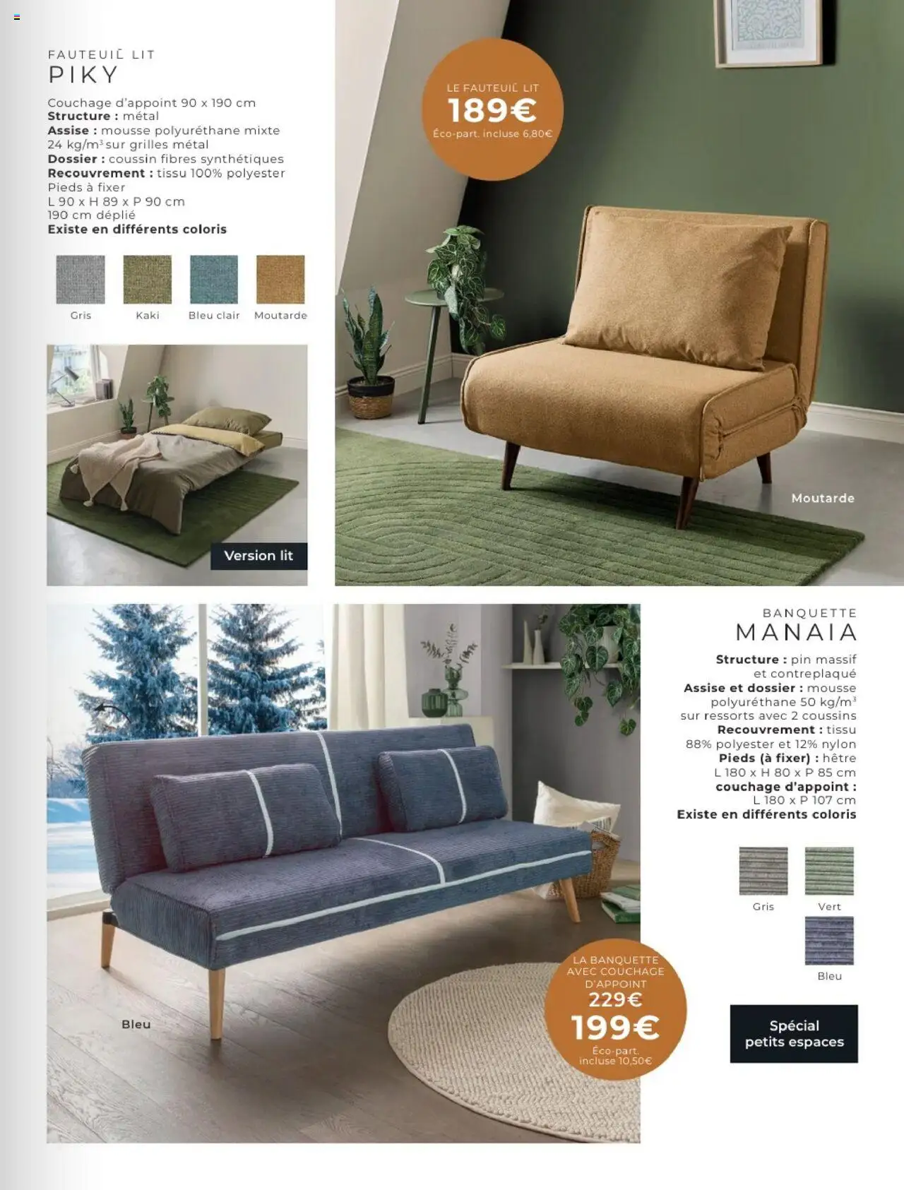 {H1} | Page: 23 | Produits: Mousse, Lit, Fauteuil, Moutarde