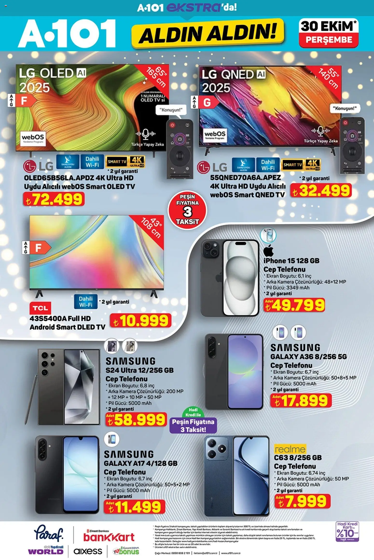 A101 Katalog Aldın Aldın - 30.10.2025 tarihinden itibaren geçerlidir | Sayfa: 17 | Ürünler: Pil, TV, Iphone, Uydu
