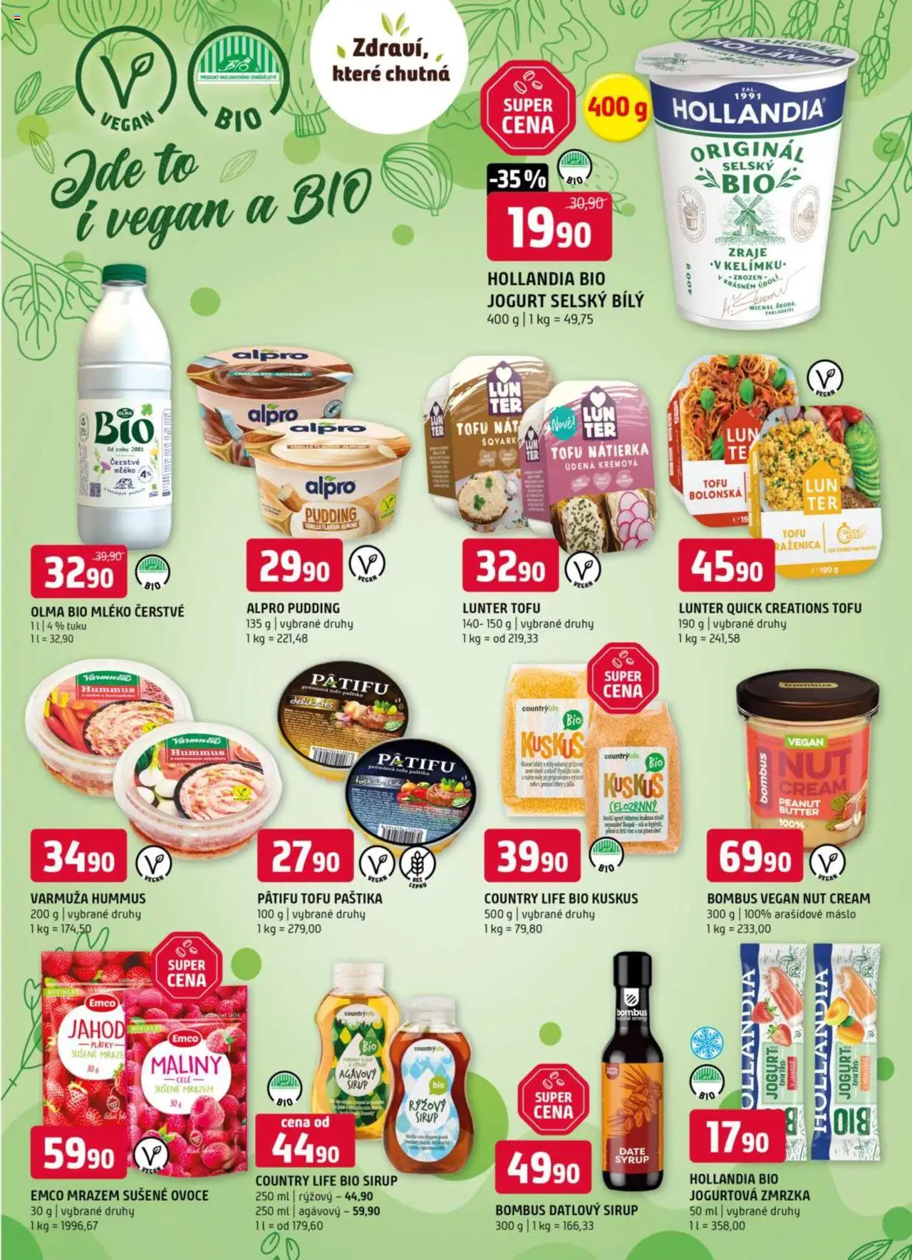 Terno leták - Leták - Bechyně, České Budějovice, Třeboň, Trhové Sviny, Týn nad Vltavou od 17.09.2025 | Strana: 7 | Produkty: Vegan, Hummus, Mléko, Sušené ovoce