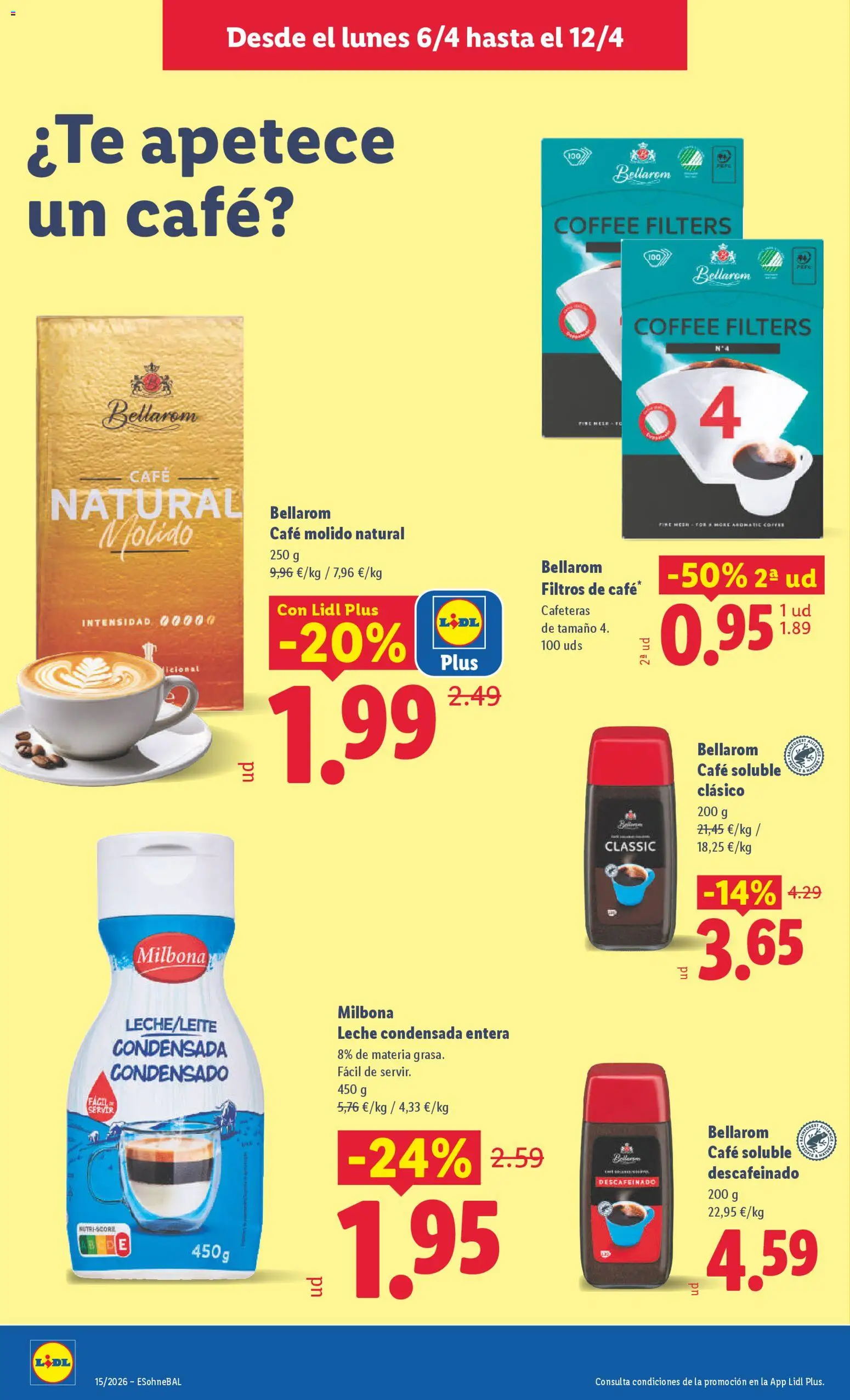 Lidl folleto │ válido desde el 06.04.2026 | Página: 12 | Productos: Café, Café molido, Φαρίνα, Μηχανή καφέ