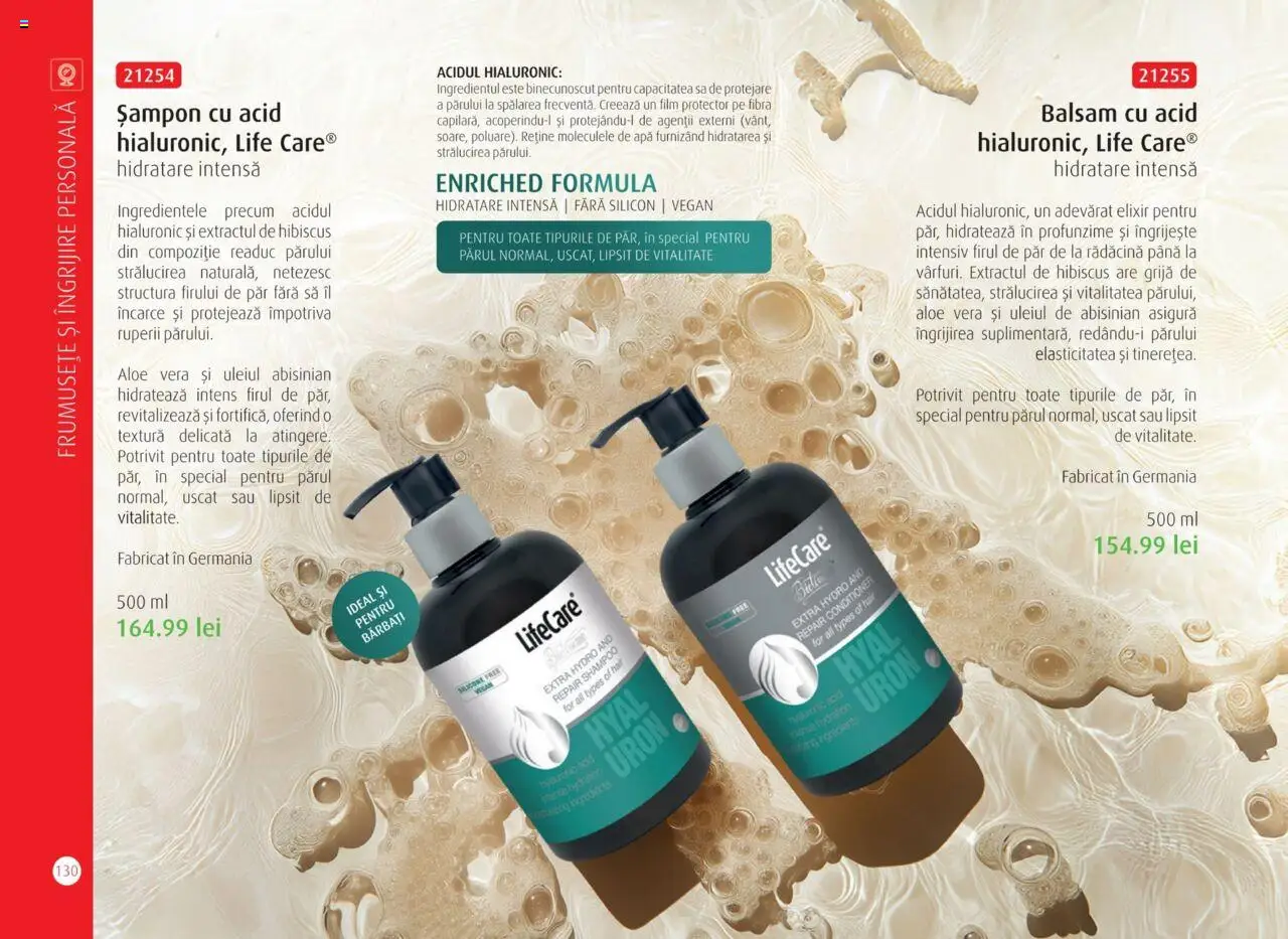 Noul catalog Life Care – valabil de la 01.04.2025 | Pagină: 132 | Produse: Aloe vera, Șampon, Balsam, Apă