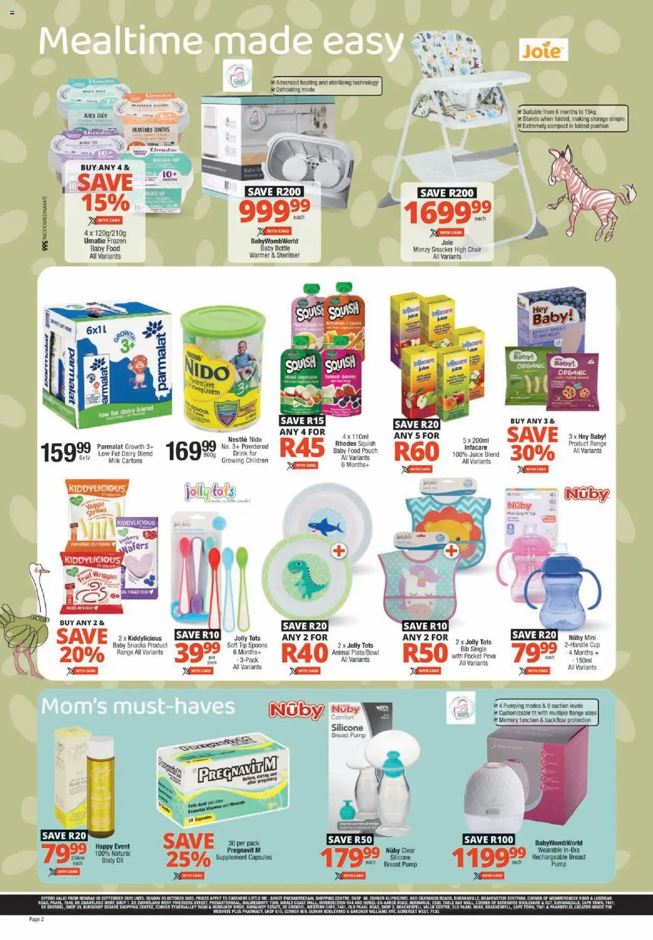 New Checkers catalogue – valid from 08.09.2025 | Page: 2 | Products: Table, Oil, Juice, Fruit