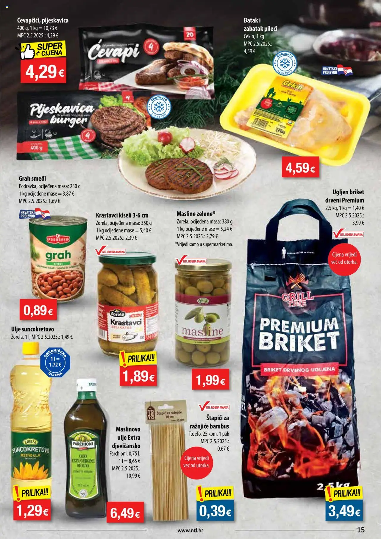 NTL katalog | vrijedi od 06.08.2025 | Stranica: 15 | Proizvodi: Ulje, Grah, Masline, Krastavci
