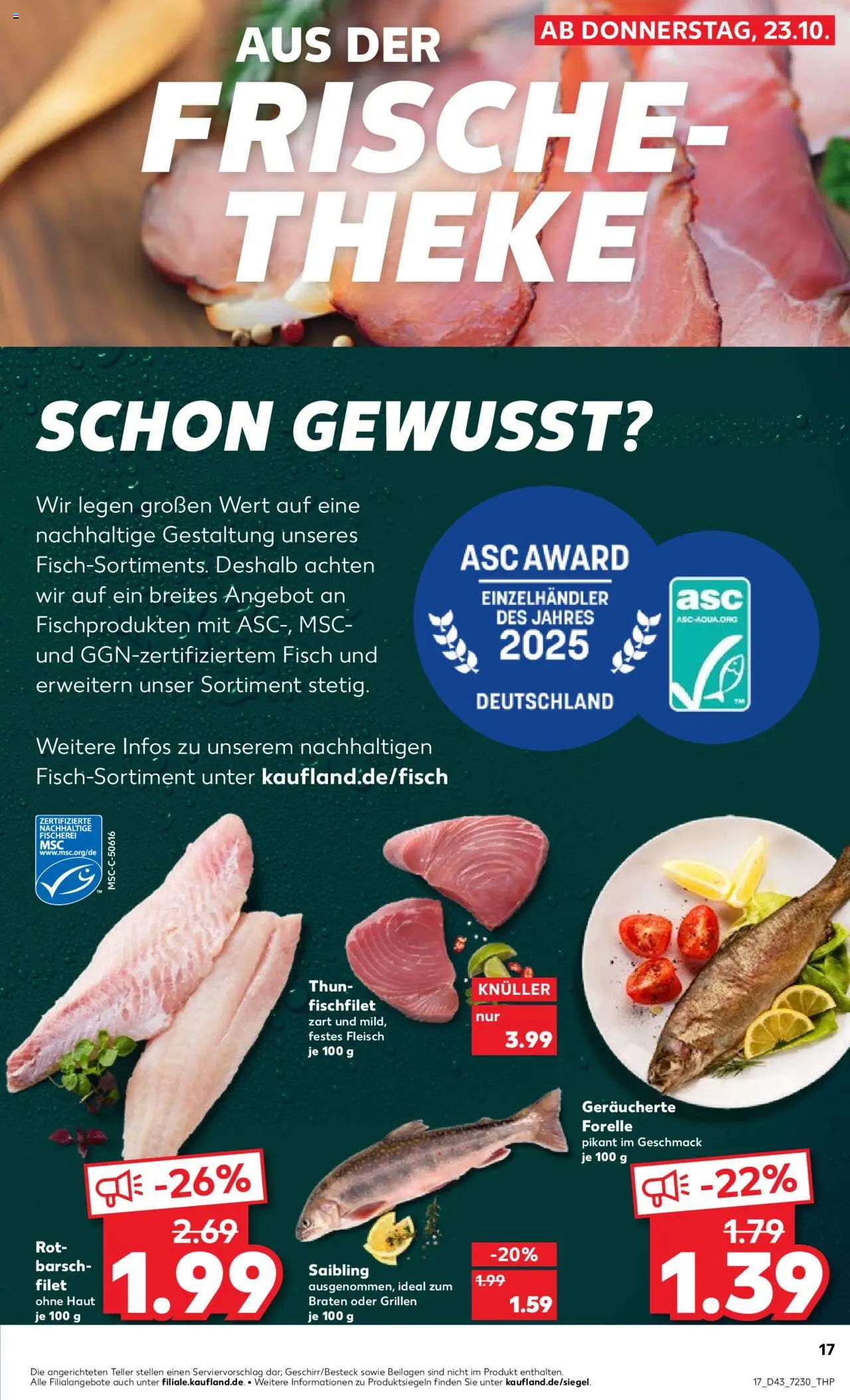 Kaufland prospekt Bremen	 – gültig ab 23.10.2025 | Seite: 17 | Produkte: Theke, Fisch, Fleisch