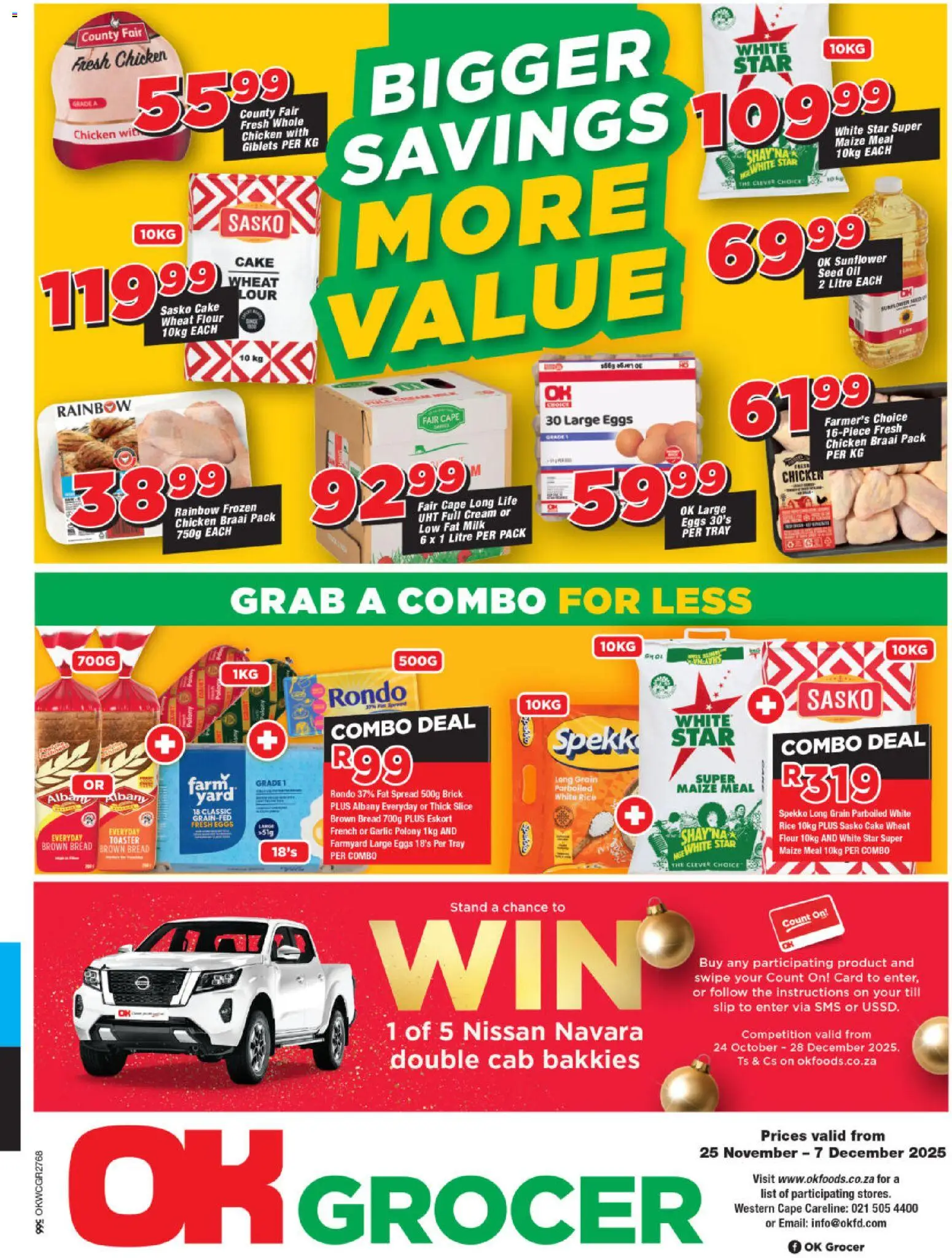 New OK Foods catalogue – valid from 25.11.2025 | Page: 1 | Products: Tray, Maize meal, Polony, Fat spread