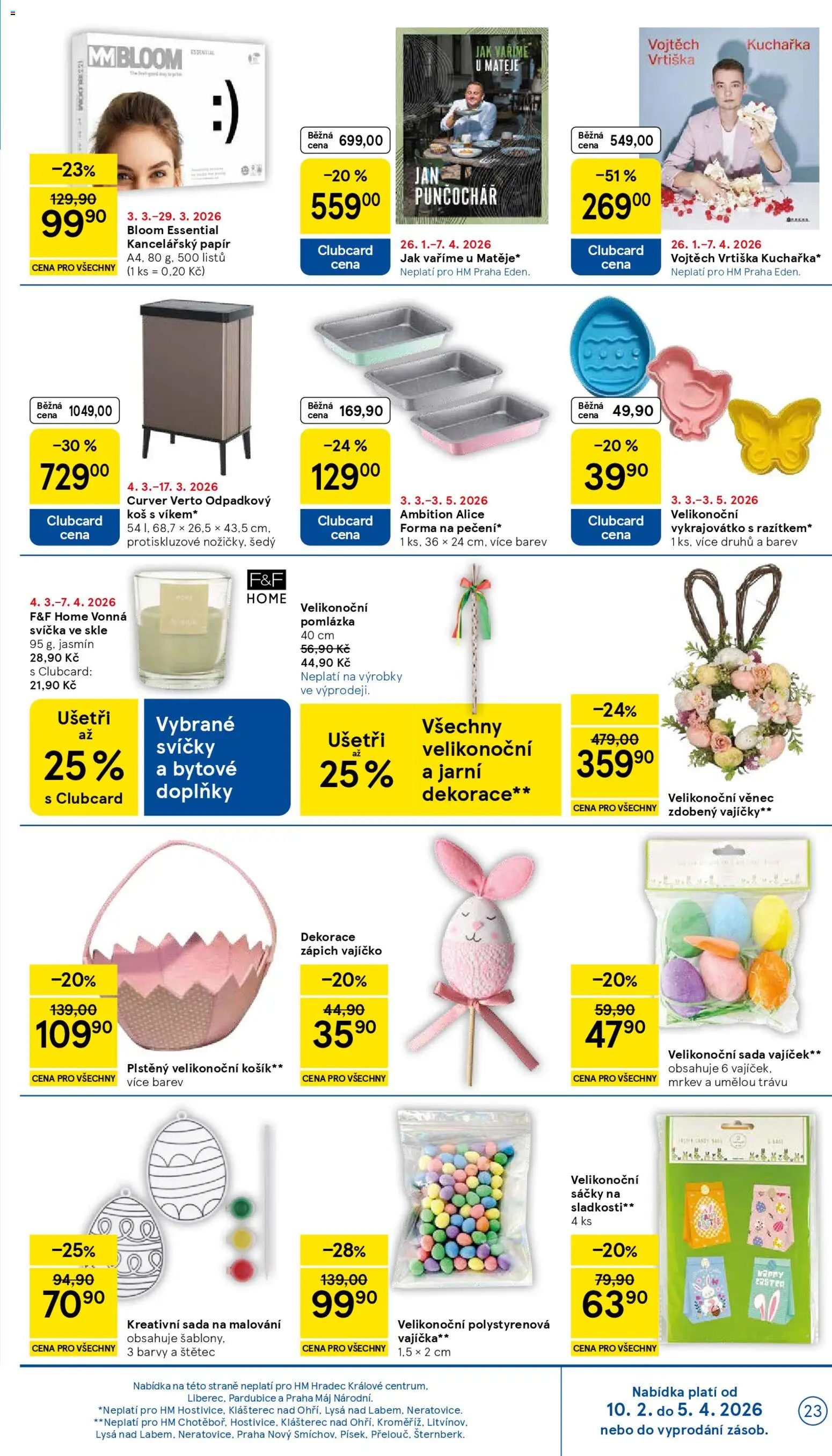 Tesco leták - Hypermarket od 04.03.2026 | Strana: 23 | Produkty: Vykrajovátko, Svíčka, Koš, Odpadkový koš