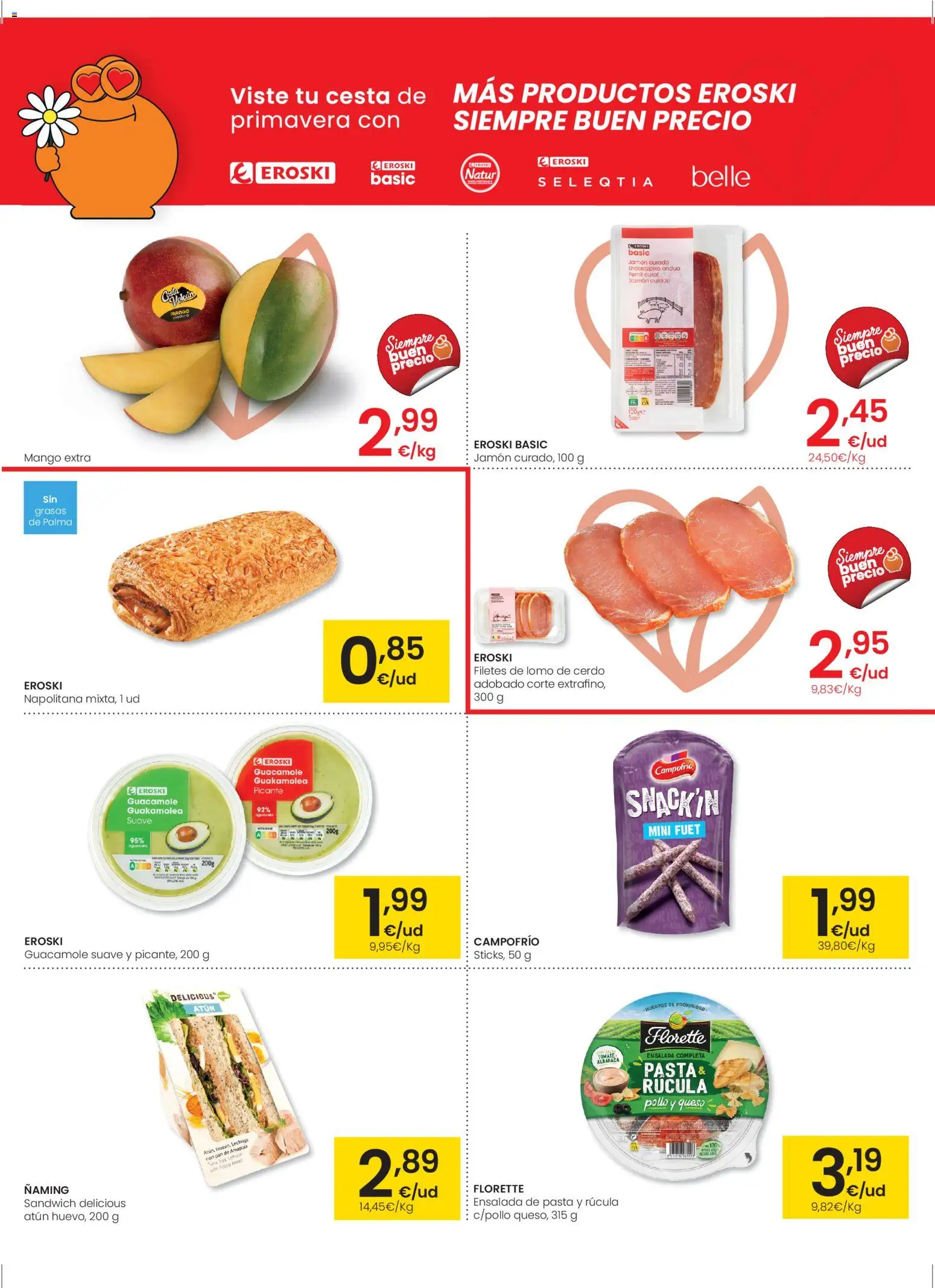 Eroski - Viste tu cesta de primavera │ válido desde el 26.02.2026 | Página: 2 | Productos: Queso, Pan, Jamón, Ρούτερ