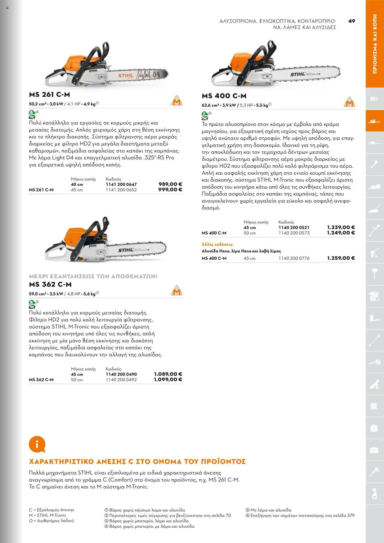 Stihl Κατάλογος 2025 – σε ισχύ από 13.01.2025 | Σελίδα: 49