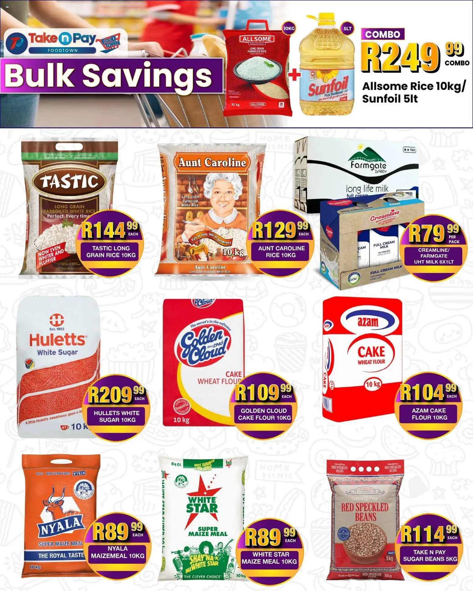 New Take n Pay catalogue – valid from 19.01.2026 | Page: 10 | Products: Cake, Maize meal, Rice, Sugar