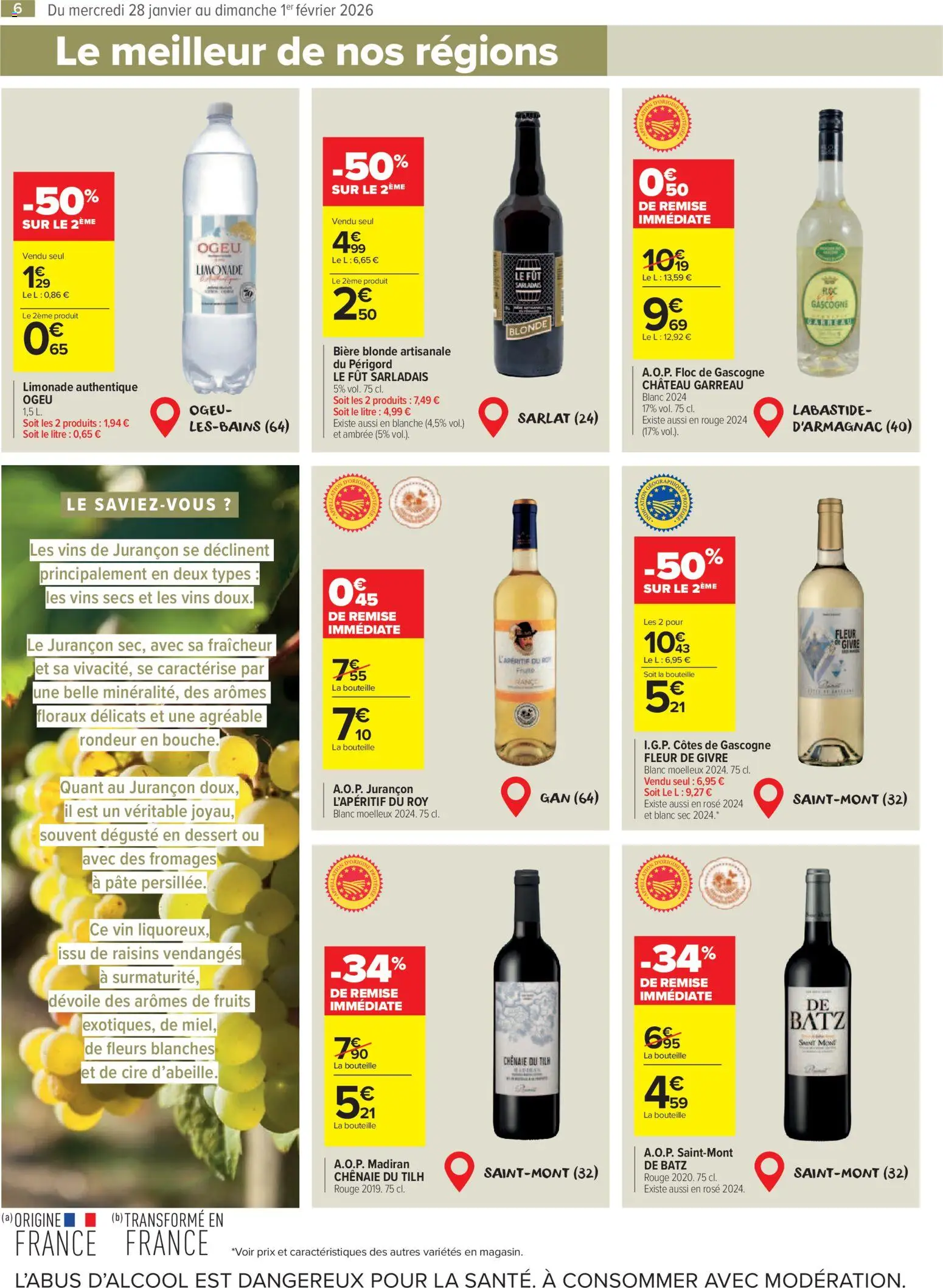 {H1} | Page: 6 | Produits: Cire, Limonade, Bière blonde, Bière