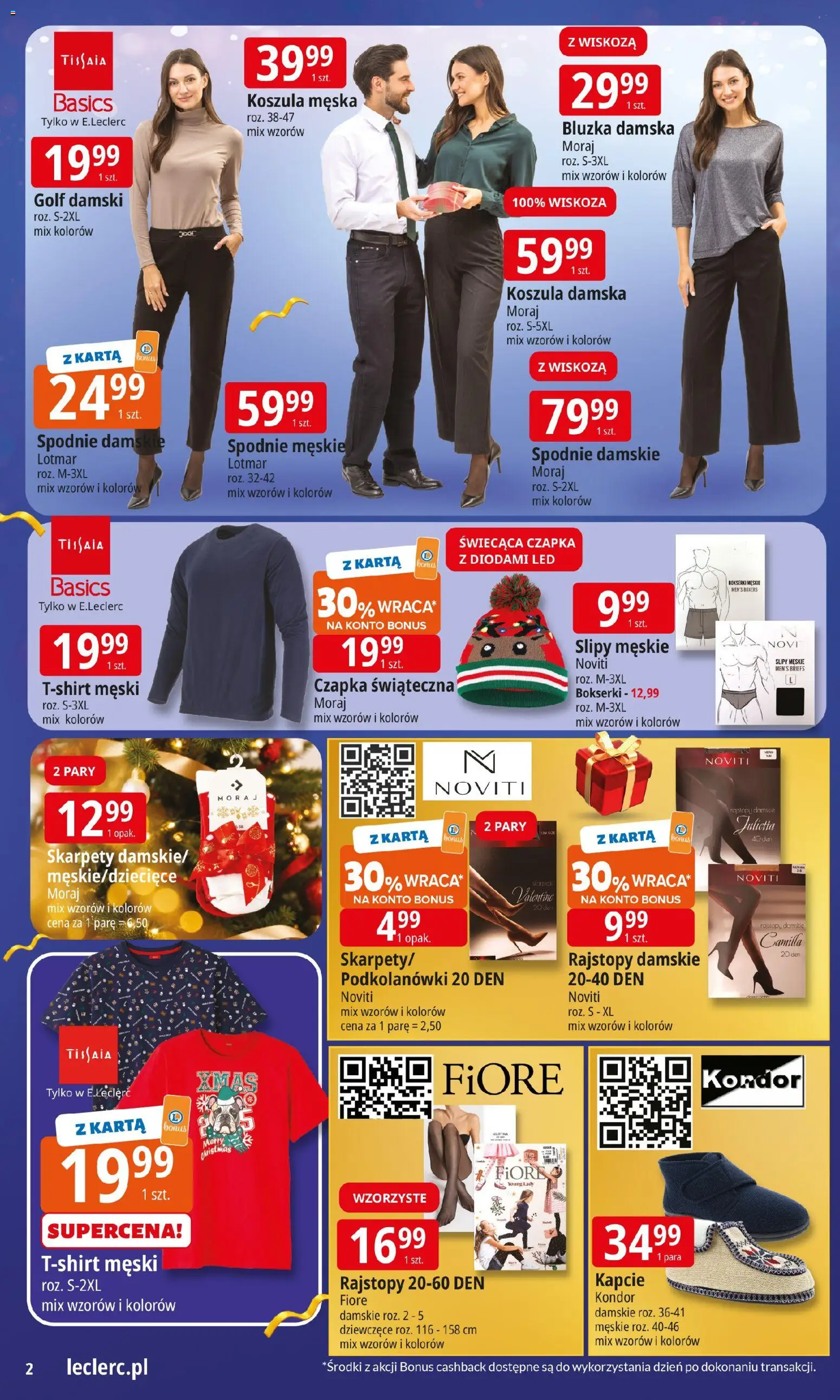 E.Leclerc Gazetka - Zielona Góra prezenty od 02.12.2025 | Strona: 3 | Produkty: Koszula, Skarpety, Bokserki, Podkolanówki