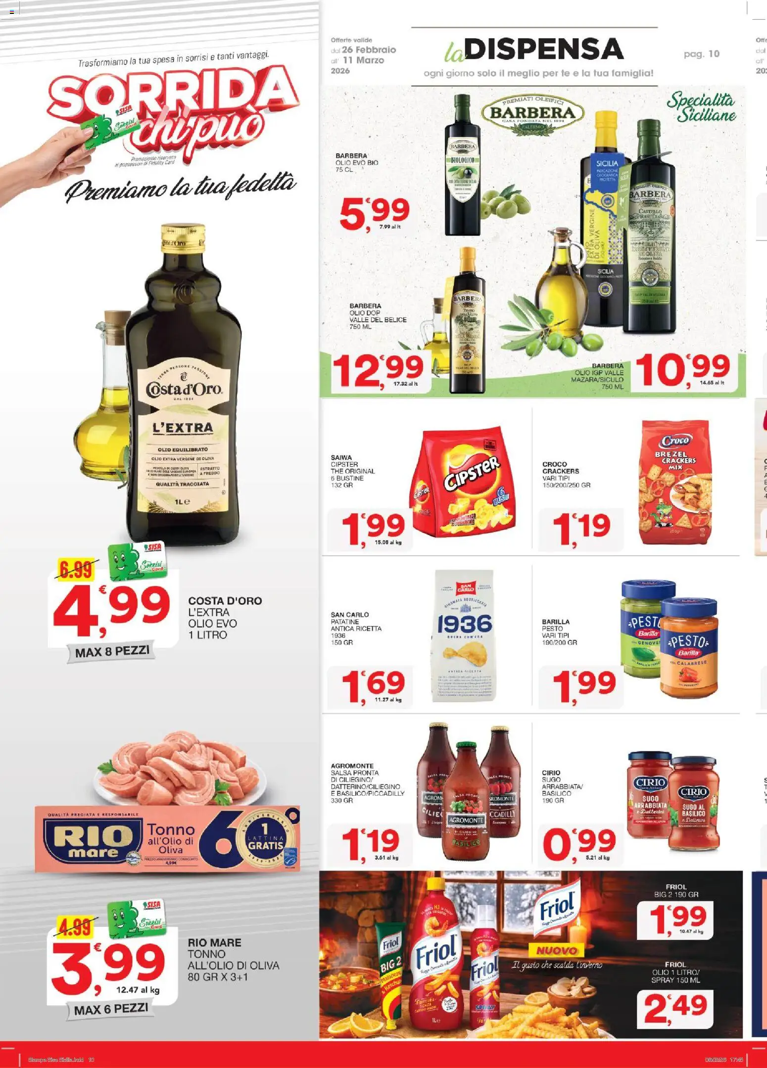 Volantino SISA del 26.02.2026 | Pagina: 10 | Prodotti: Salsa, Olio, Pesto, Olio extra vergine
