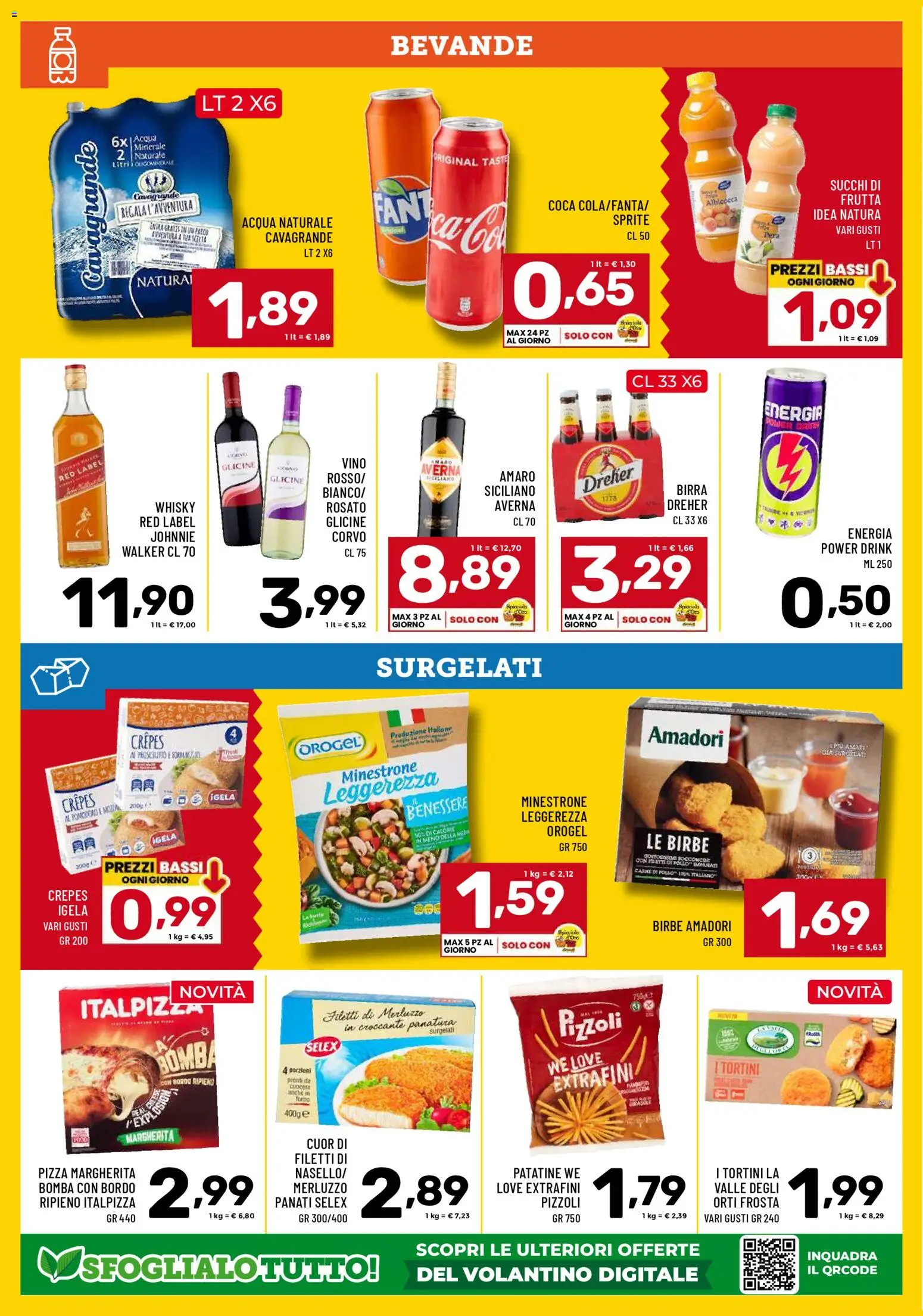 Volantino Il Centesimo del 14.11.2025 | Pagina: 10 | Prodotti: Minestrone, Vino, Acqua minerale, Amaro