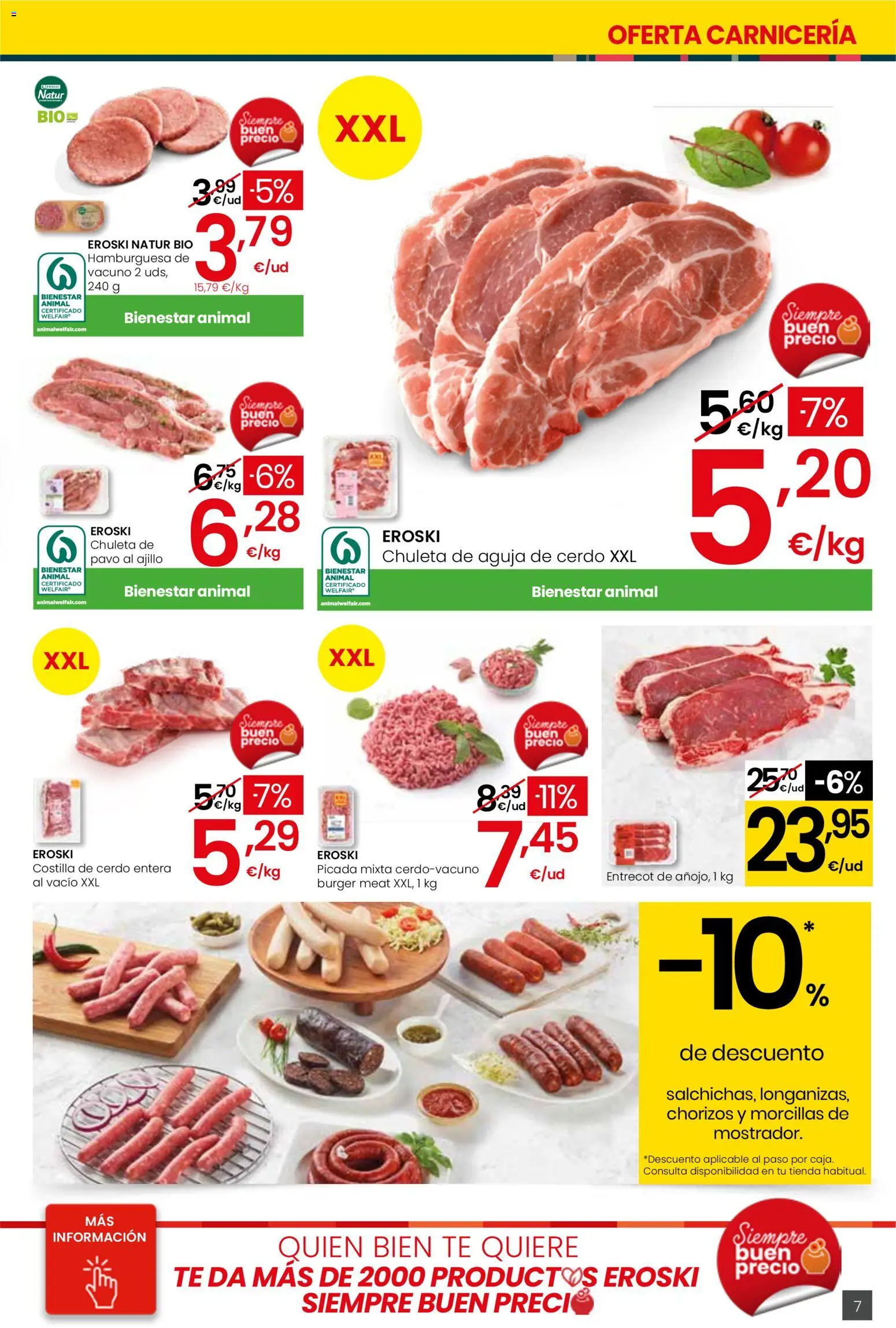 Eroski - Viste tu cesta de primavera Center │ válido desde el 26.02.2026 | Página: 7 | Productos: Cerdo, Té, Costilla de cerdo, Σοκολατούχο γάλα