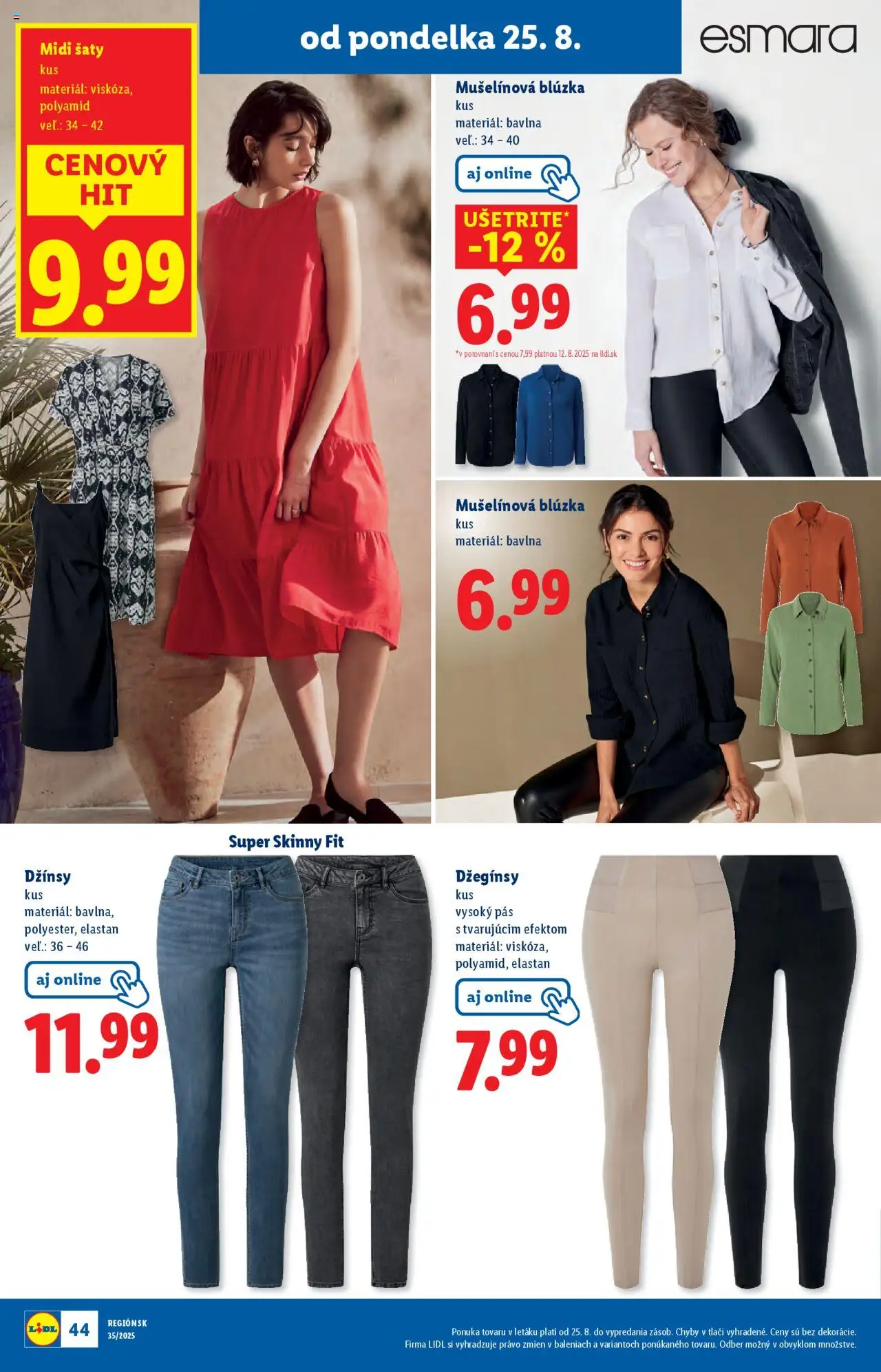 Lidl leták │ platný od 25.08.2025 | Strana: 58 | Produkty: Pás, Šaty, Blúzka