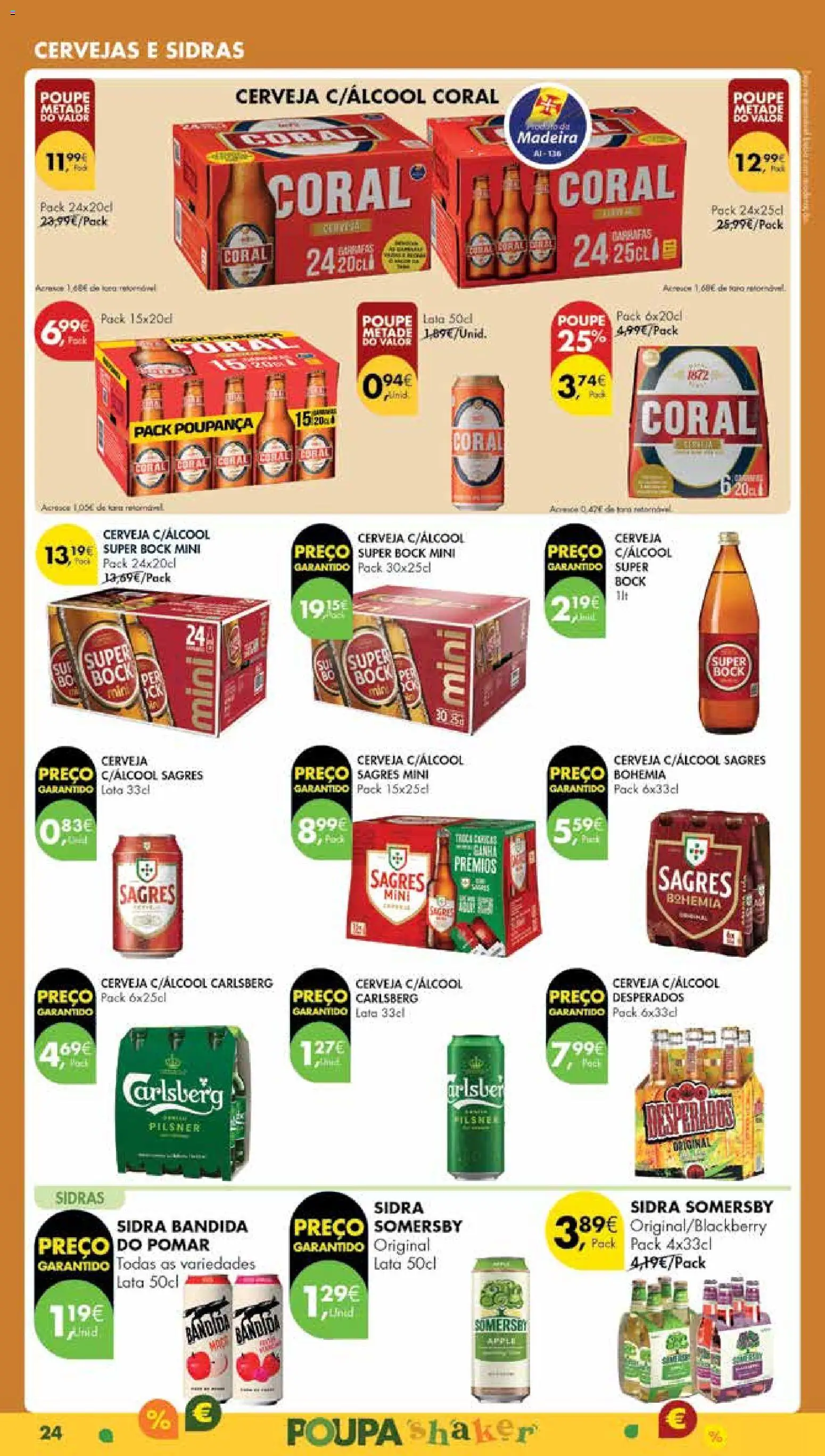 Pingo Doce Poupe Esta Semana Madeira │ válido de 28.10.2025 | Página: 24 | Produtos: Super bock, Cerveja, Somersby