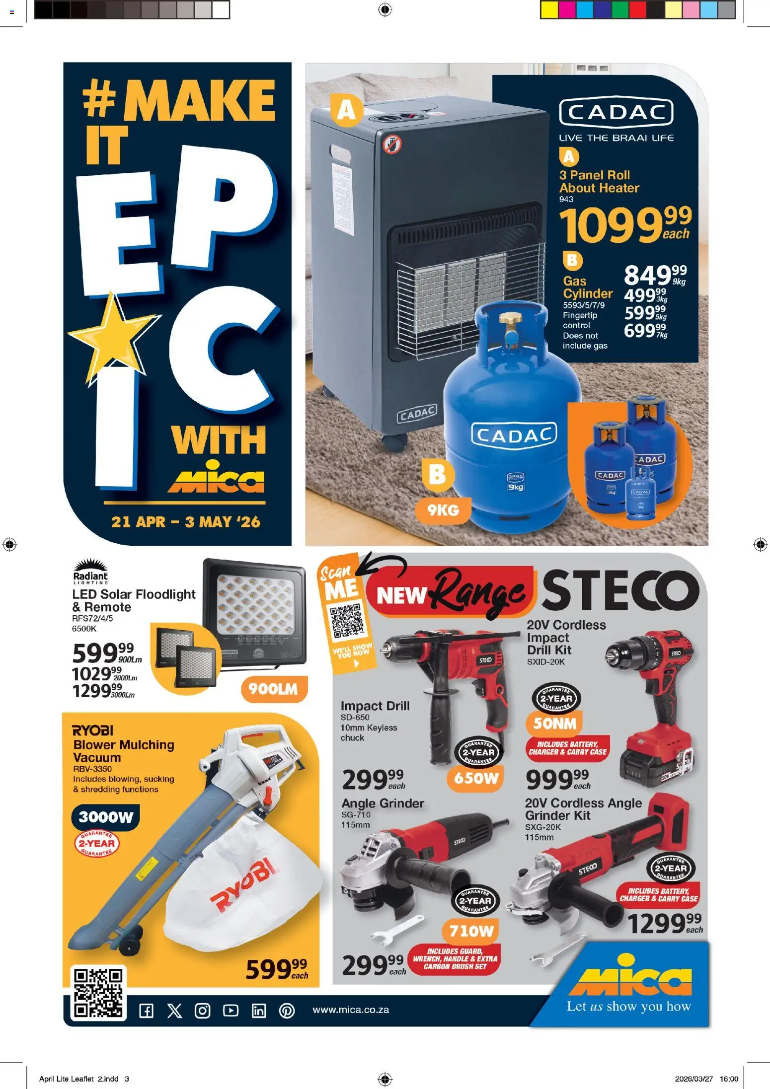 New MICA catalogue – valid from 21.04.2026 | Page: 1 | Products: Drill, Ham, Heater, Brush