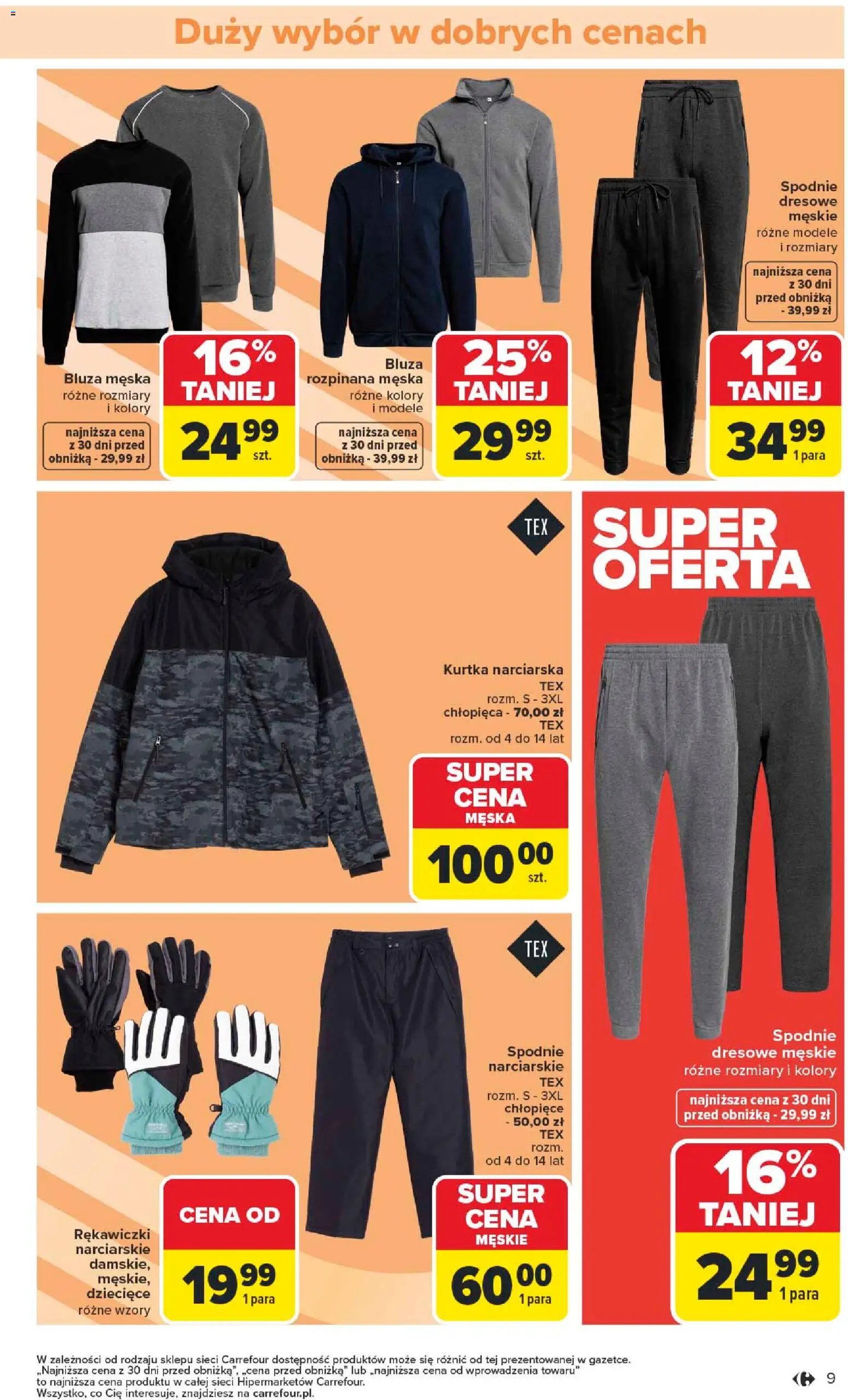 Carrefour Gazetka - Łap super okazje od 19.01.2026 | Strona: 9 | Produkty: Kurtka, Spodnie, Rękawiczki