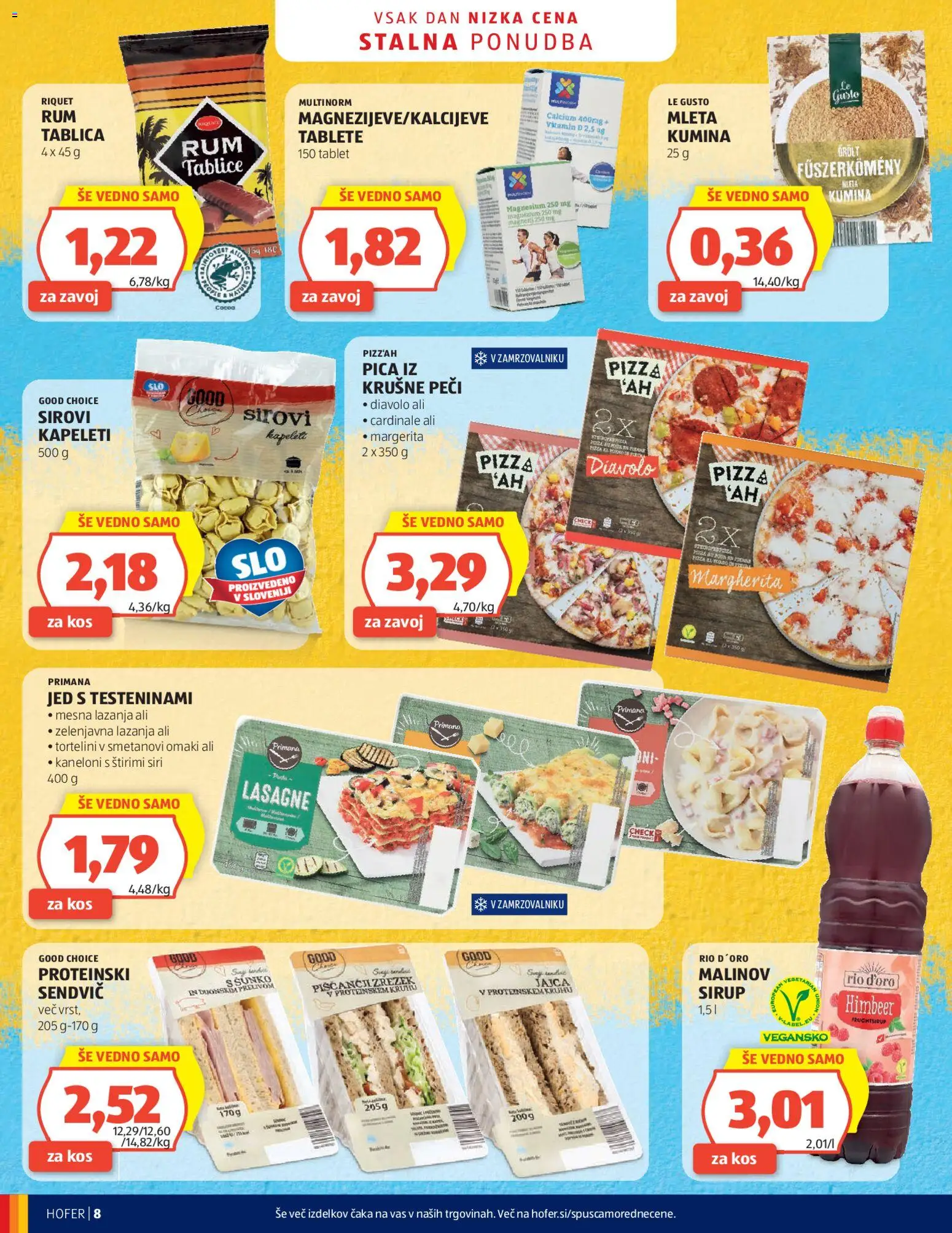 Novi Hofer katalog ponudbe – veljaven od 25.02.2026 | Stran: 8 | Izdelki: Sirup, Kos, Jajca, Pica