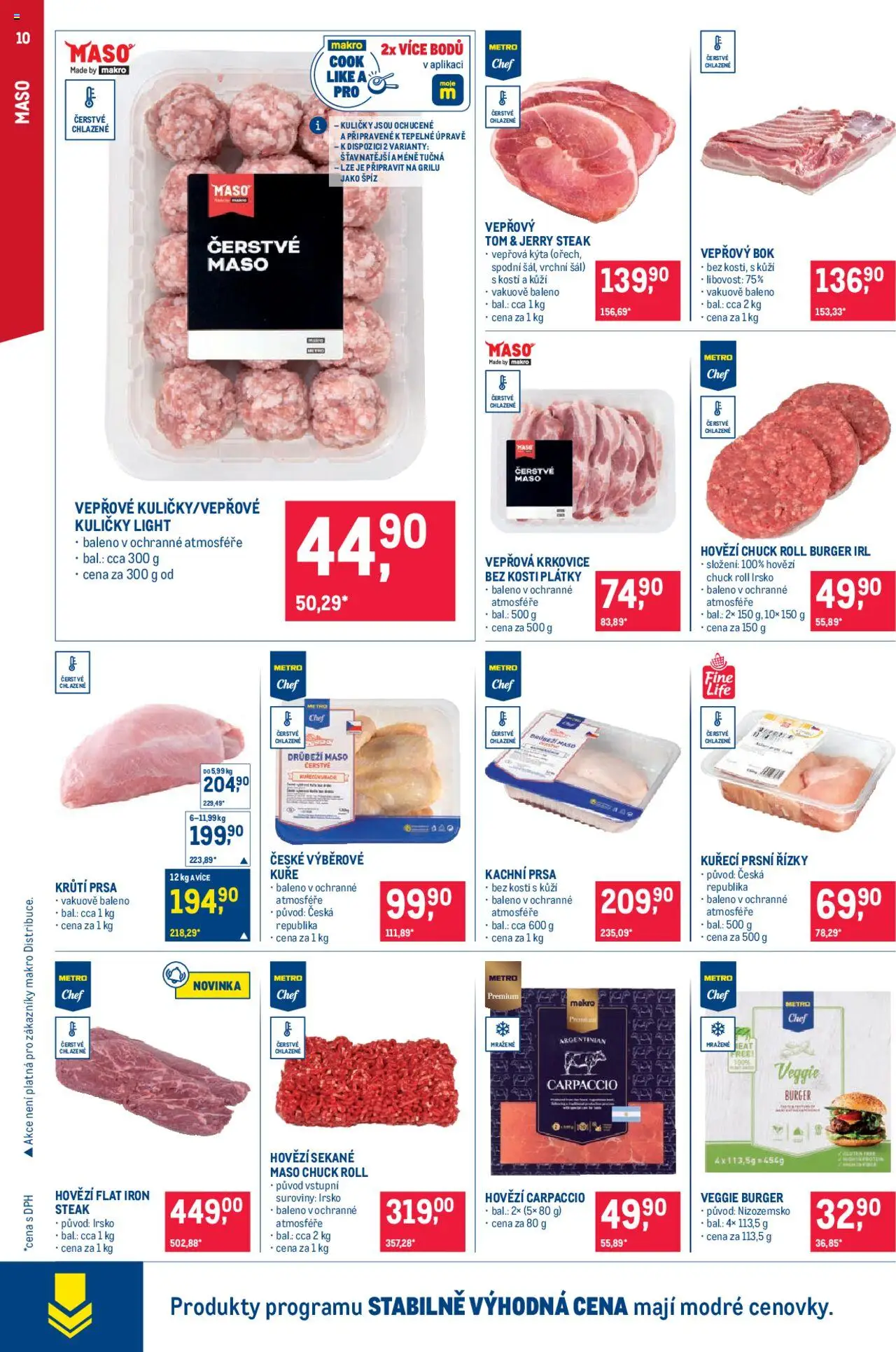 Makro leták - Pro milovníky jídla od 04.06.2025 | Strana: 10 | Produkty: Burger, Hovězí, Steak, Hovězí carpaccio