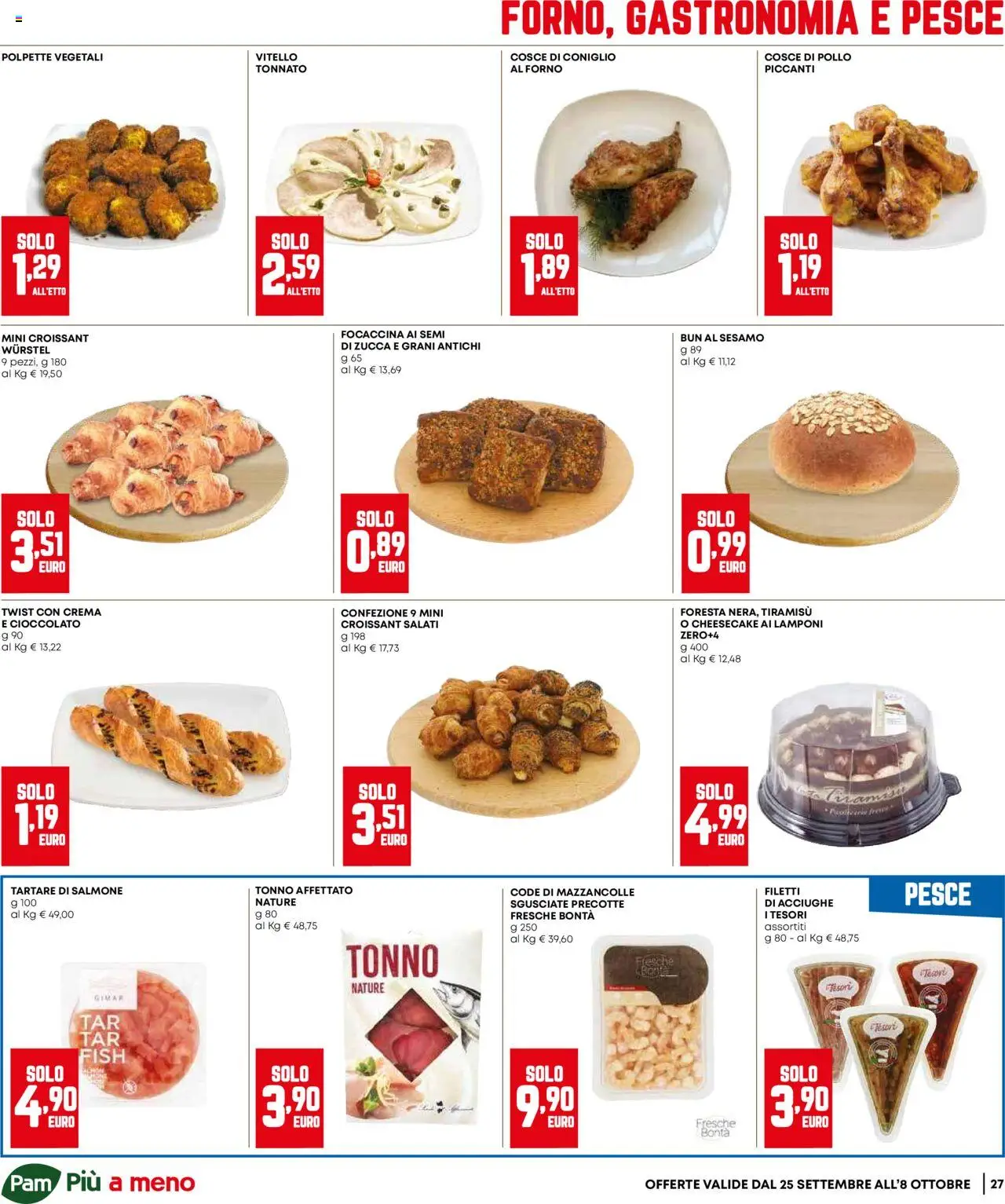 Volantino Panorama del 25.09.2025 | Pagina: 27 | Prodotti: Pesce, Mazzancolle, Croissant, Cosce di pollo