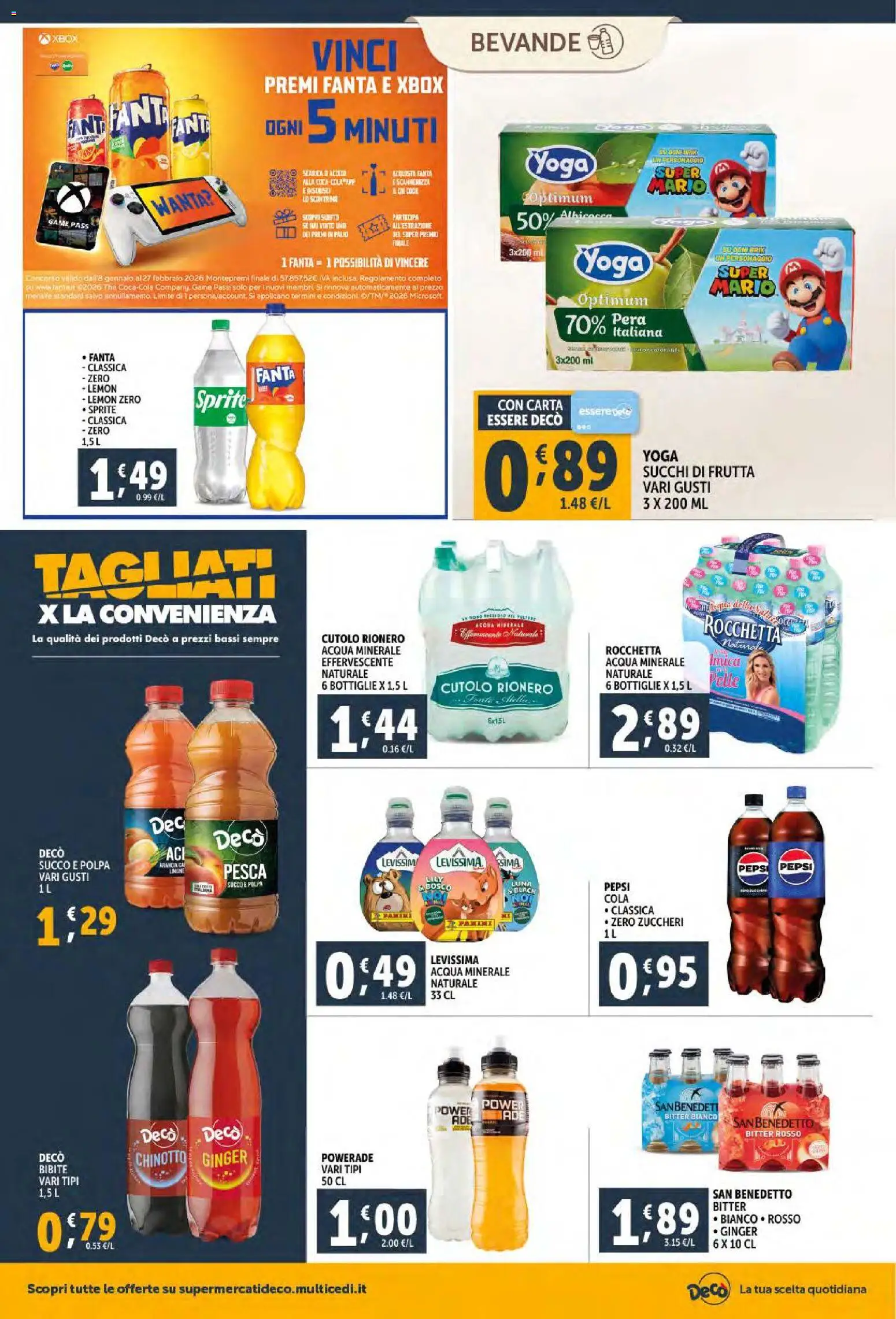 Volantino Decò del 20.01.2026 | Pagina: 18 | Prodotti: Acqua, Frutta, Pera, Fanta