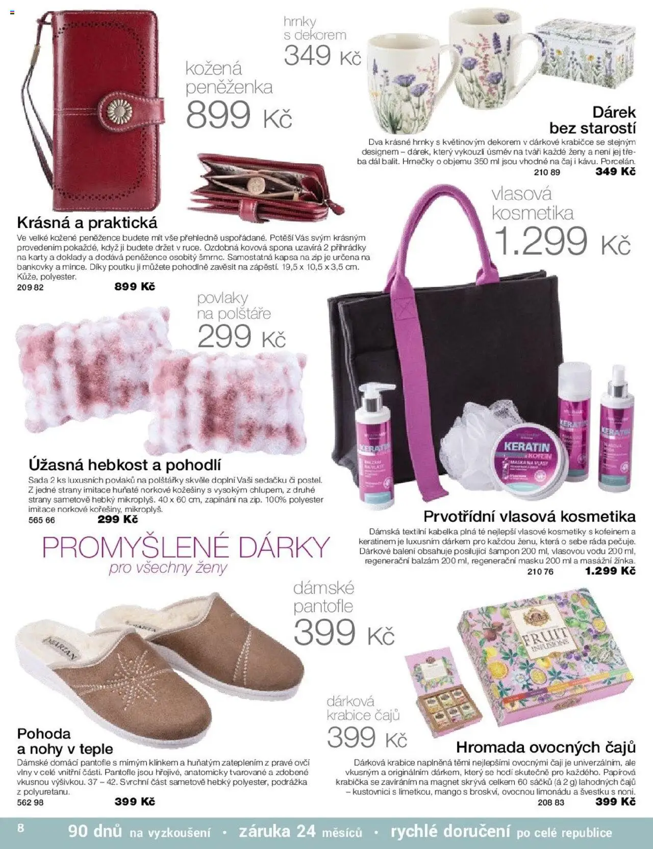 Decodoma katalog Vánoce 2025 od 09.10.2025 | Strana: 8 | Produkty: Polštáře, Pantofle, Čaj, Karty