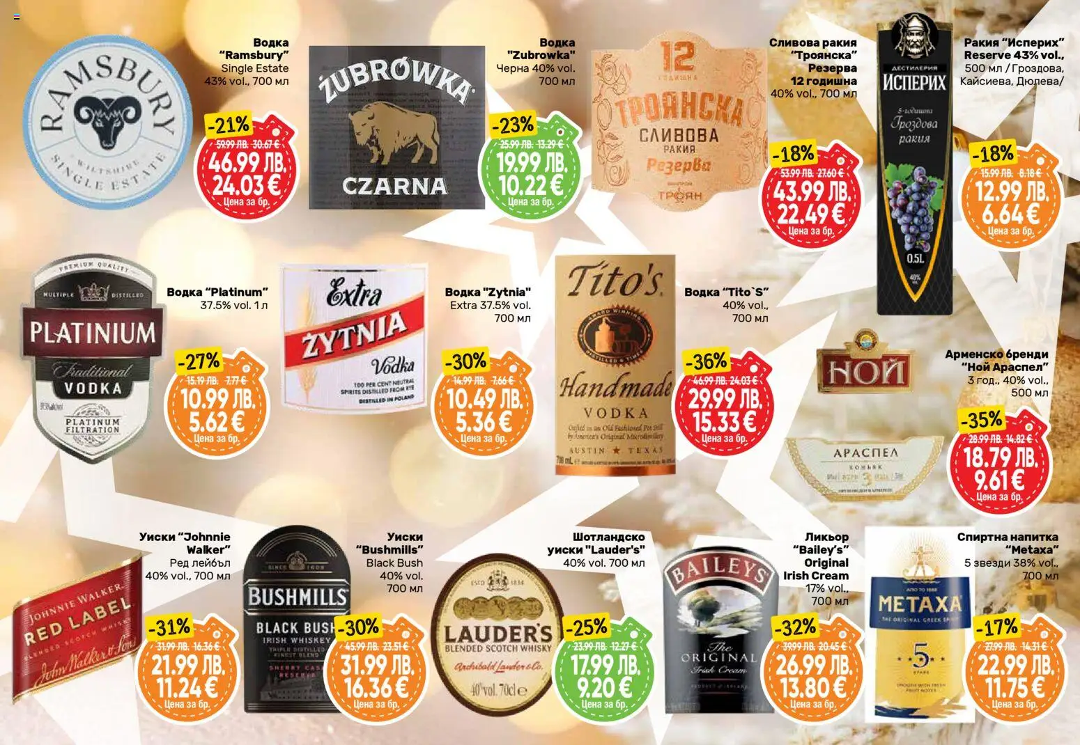 {H1} | Страница: 27 | Продукти: Уиски, Бренди, Сливова ракия, Спиртна напитка