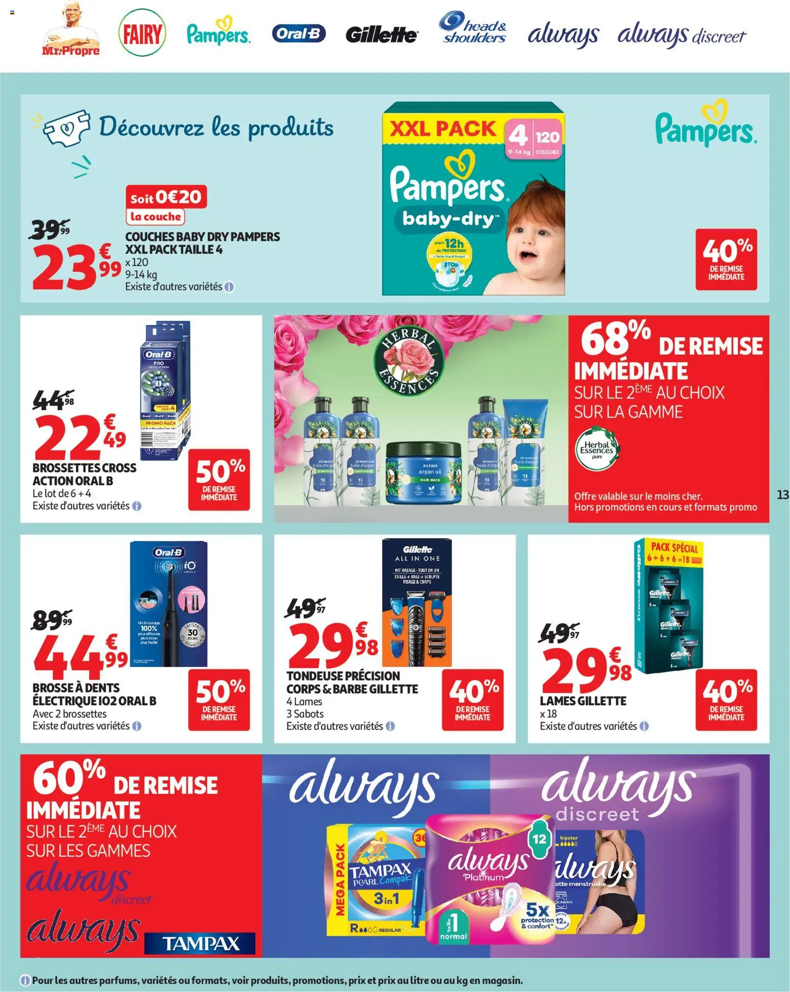 {H1} | Page: 13 | Produits: Fairy, Brosse, Brosse à dents, Huile