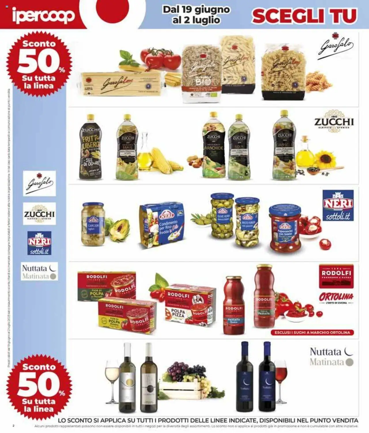 Volantino Ipercoop del 19.06.2025 | Pagina: 2 | Prodotti: Riso, Olive, Pasta, Tonno