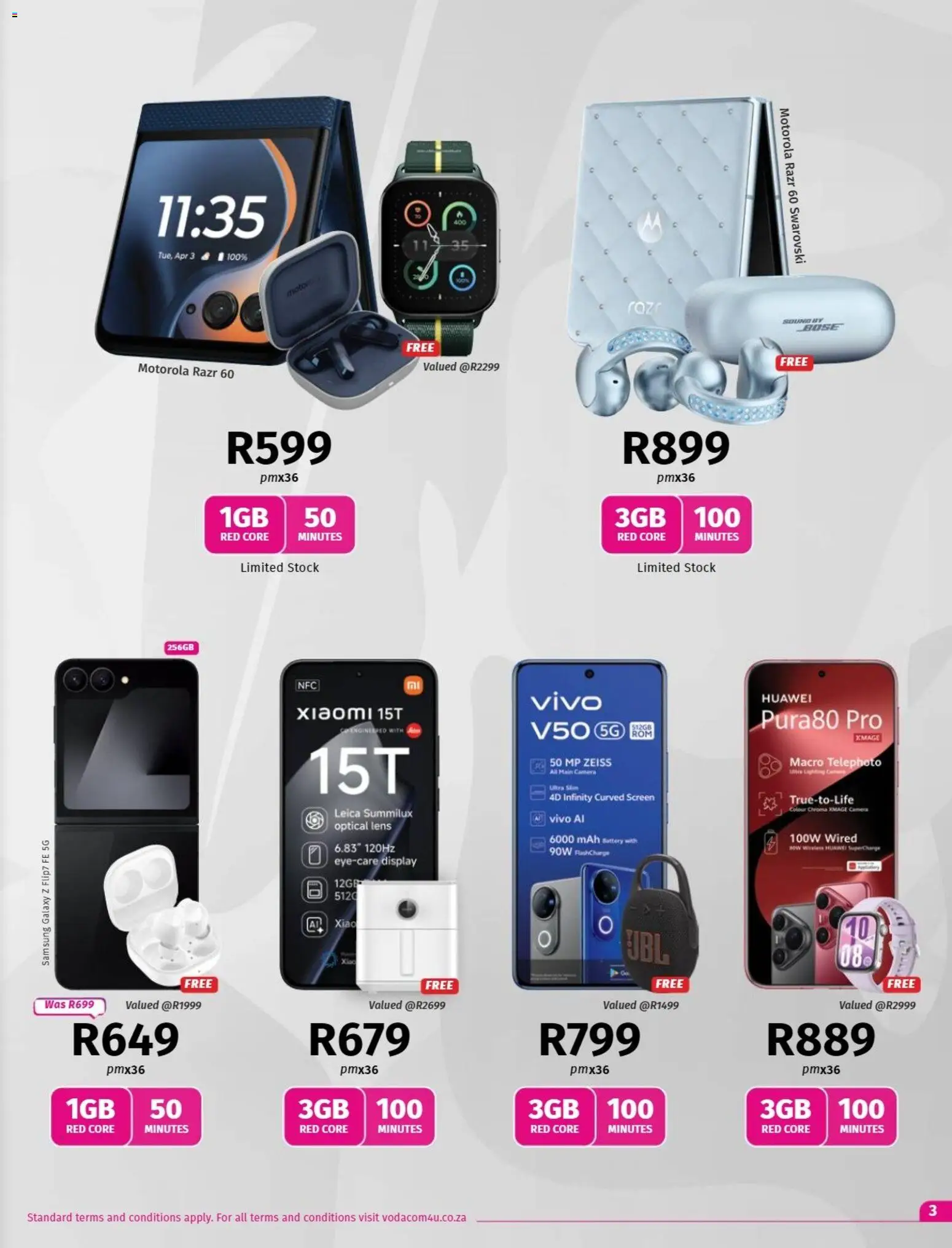 New Vodacom catalogue – valid from 09.12.2025 | Page: 3 | Products: Camera, Battery, Stock