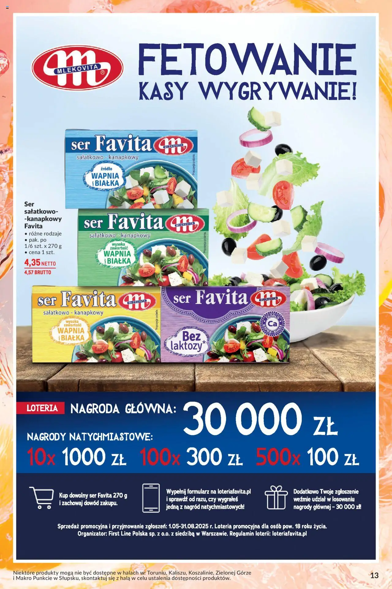 Makro Gazetka - Letnie Hity od 05.08.2025 | Strona: 13 | Produkty: Ser favita, Ser