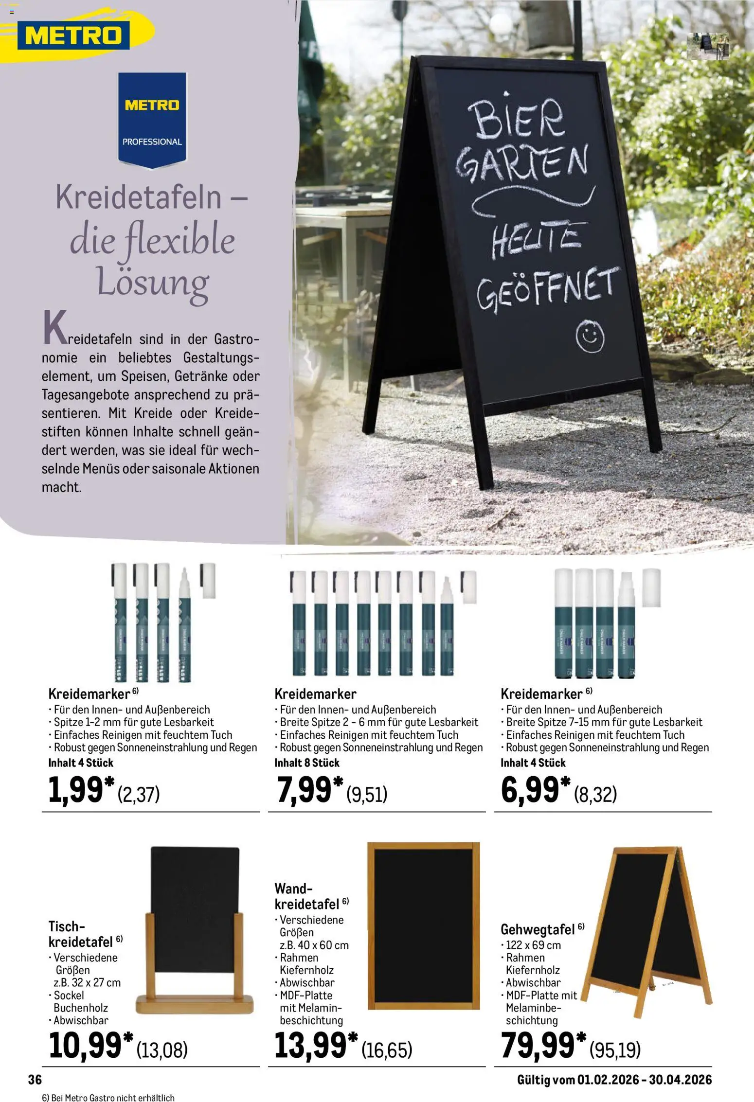 Metro Outdoor für Profis – gültig ab 01.02.2026 | Seite: 36 | Produkte: Bier, Tisch