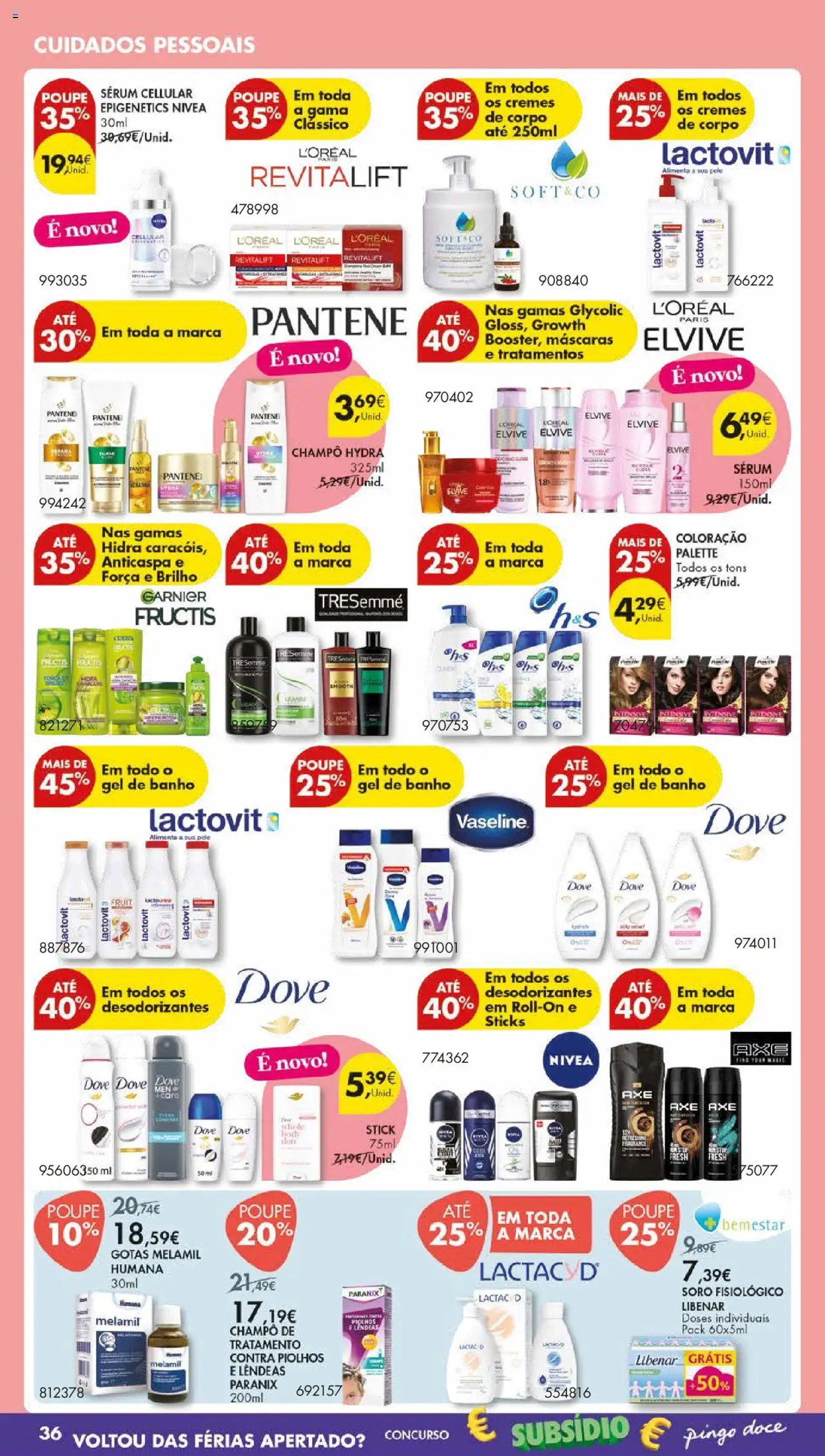 Pingo Doce folheto │ válido de 07.10.2025 | Página: 44 | Produtos: Shampoo, Gel de banho, Sérum, Banho