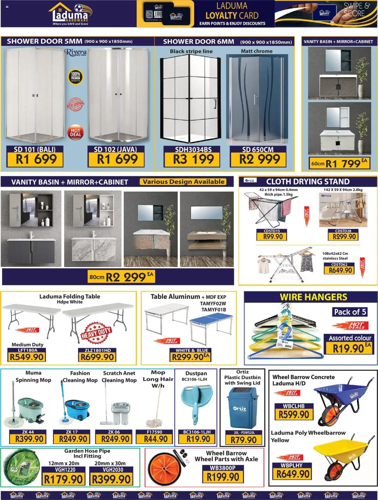 New Laduma Hardware catalogue – valid from 20.10.2025 | Page: 11 | Products: Shower, Wheelbarrow, Garden hose, Pipe