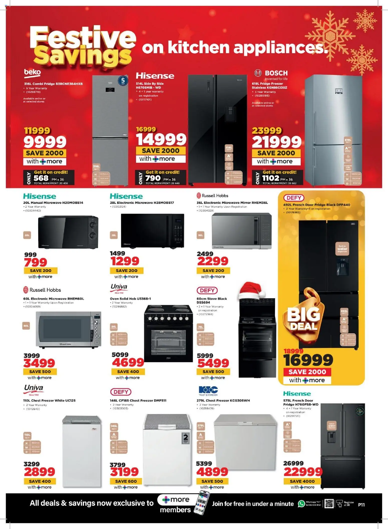 New HiFi Corp catalogue – valid from 17.12.2025 | Page: 11 | Products: Freezer, Oven, Fridge, Water