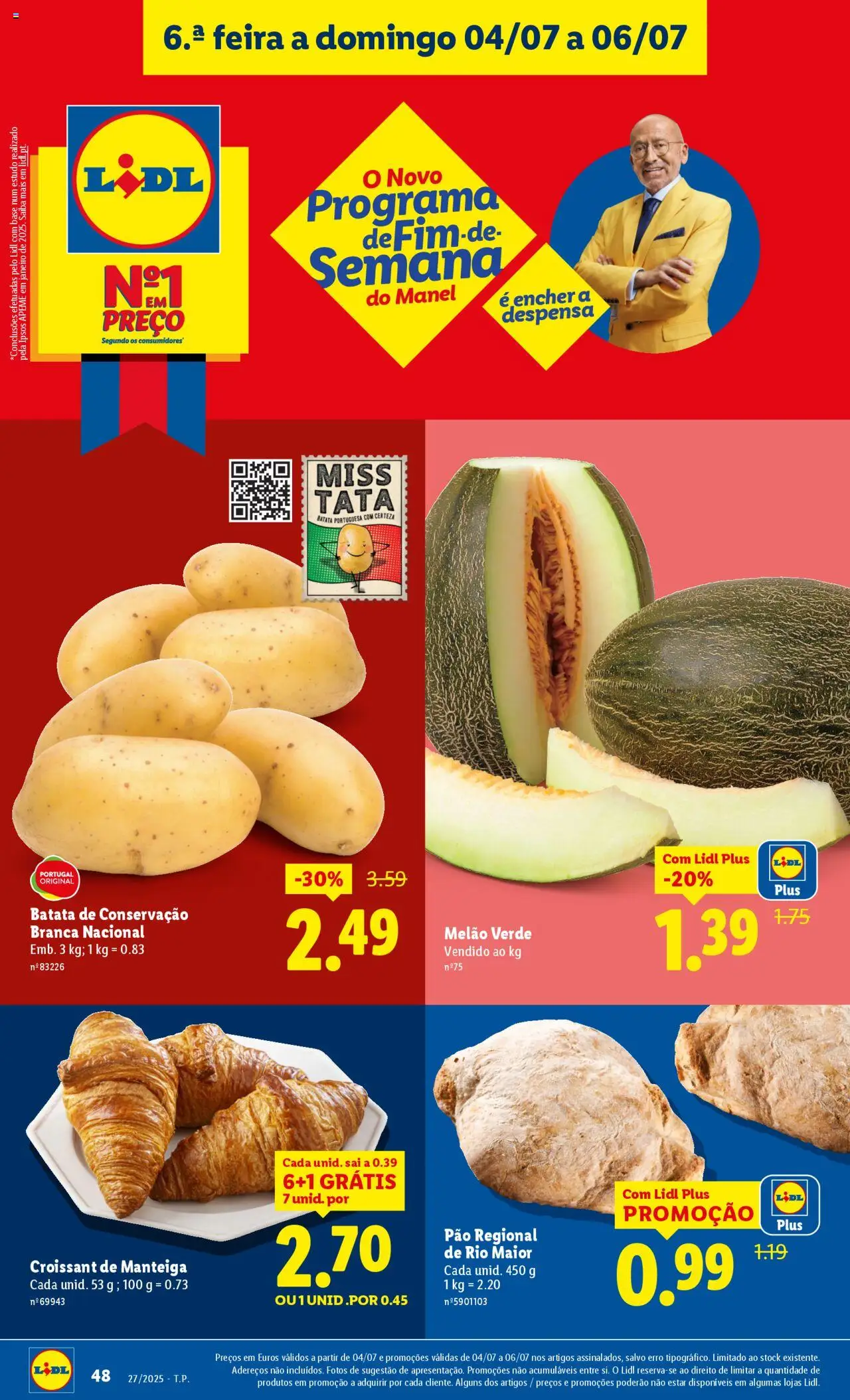 Lidl folheto │ válido de 30.06.2025 | Página: 48 | Produtos: Batata, Base, Pão, Melão