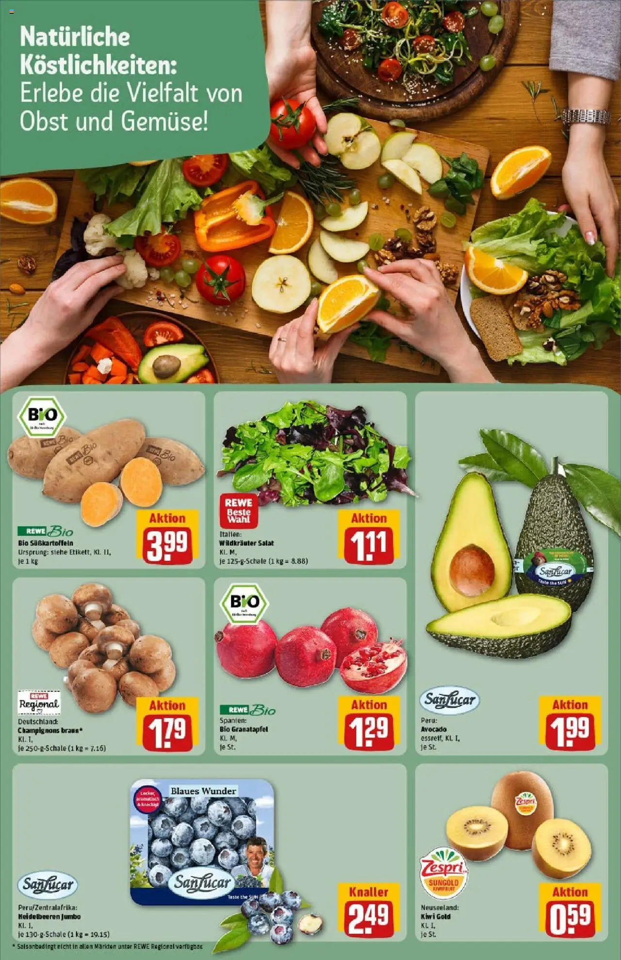 Rewe prospekt Zell Unter Aichelberg	 – gültig ab 06.10.2025 | Seite: 21 | Produkte: Heidelbeeren, Avocado, Champignons, Kiwi