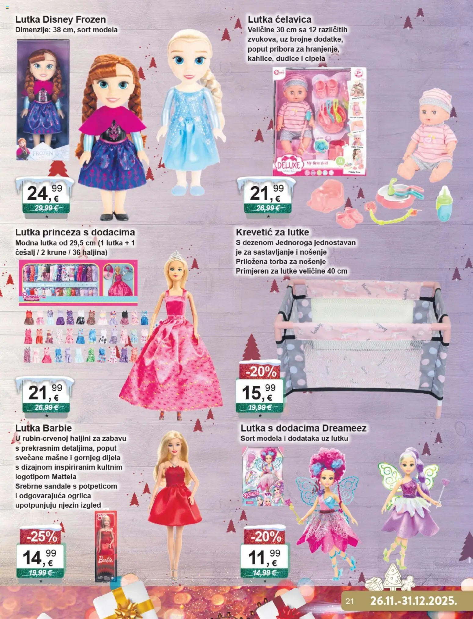 KTC katalog | vrijedi od 26.11.2025 | Stranica: 21 | Proizvodi: Lutke, Sandale, Torba, Ogrlica