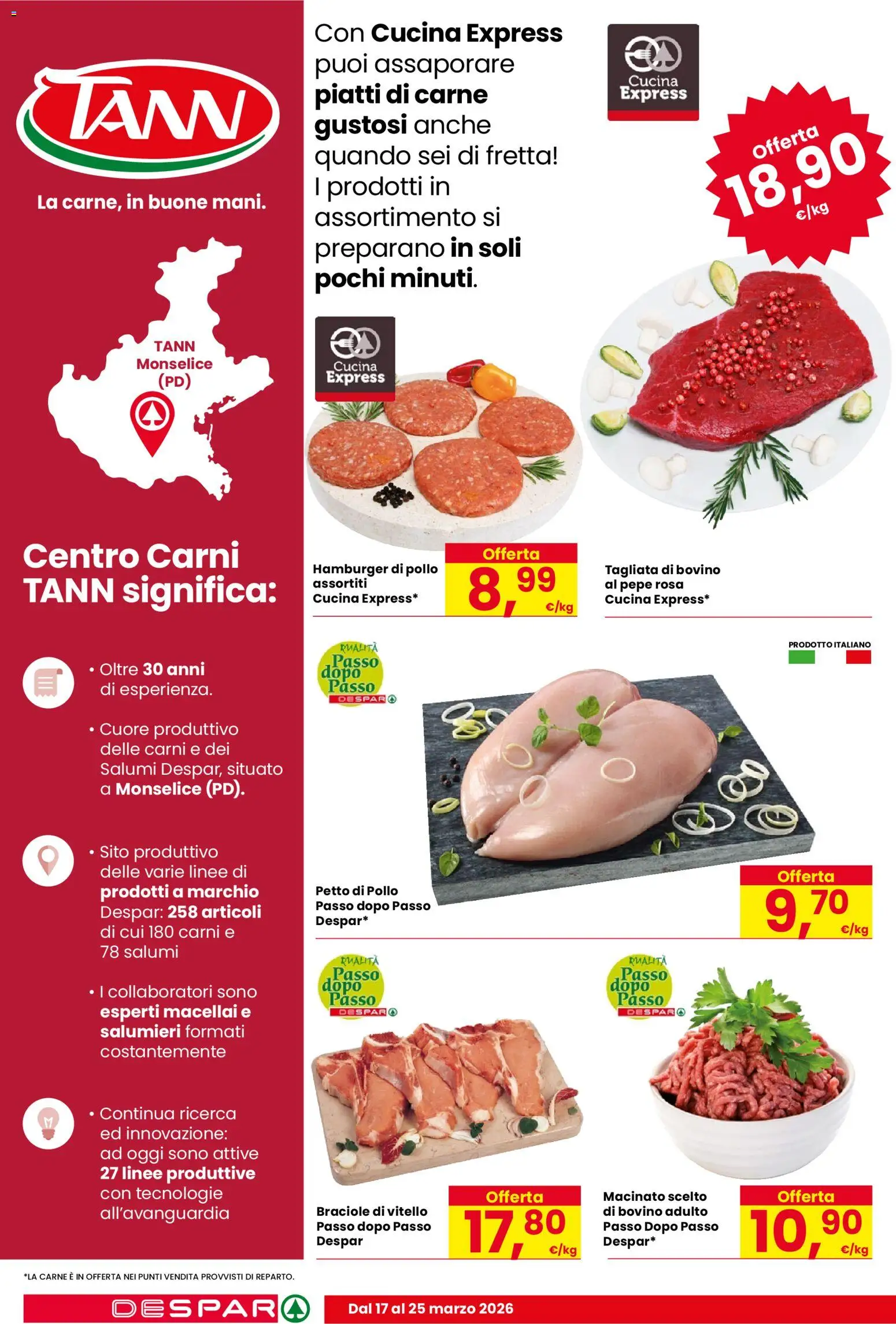 Volantino Despar del 17.03.2026 | Pagina: 6 | Prodotti: Bovino, Pollo, Pepe, Hamburger