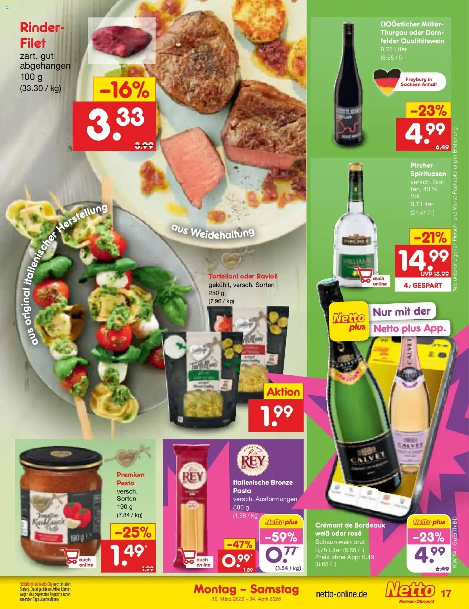 Netto Marken-Discount Prospekt Augustusburg	 – gültig ab 29.03.2026 | Seite: 19 | Produkte: Pasta, Fleisch
